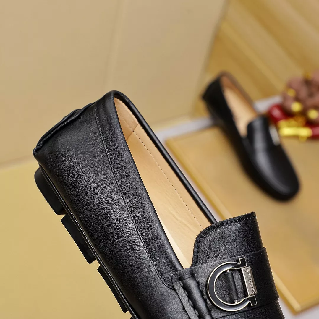 Bright 7931 Salvatore Ferragamo Leather Shoes For Men
