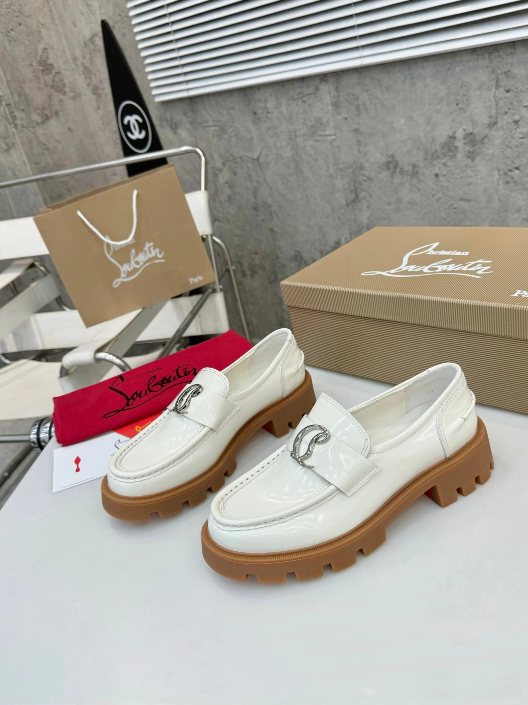 Bright 8459 Christian Louboutin Leather Shoes For Women