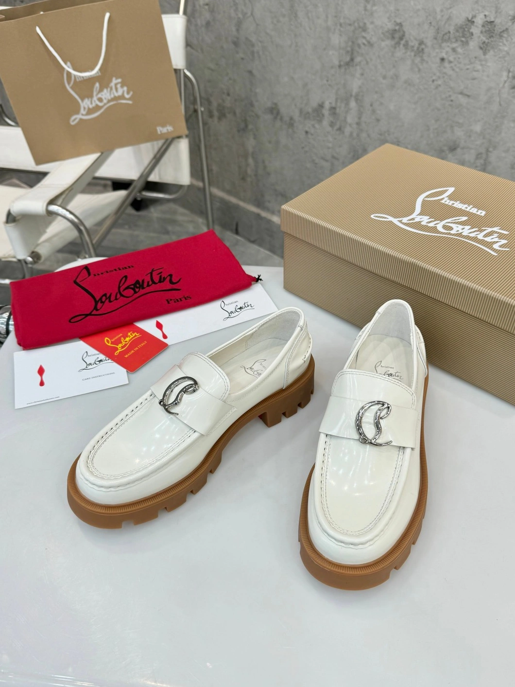 Bright 8459 Christian Louboutin Leather Shoes For Women