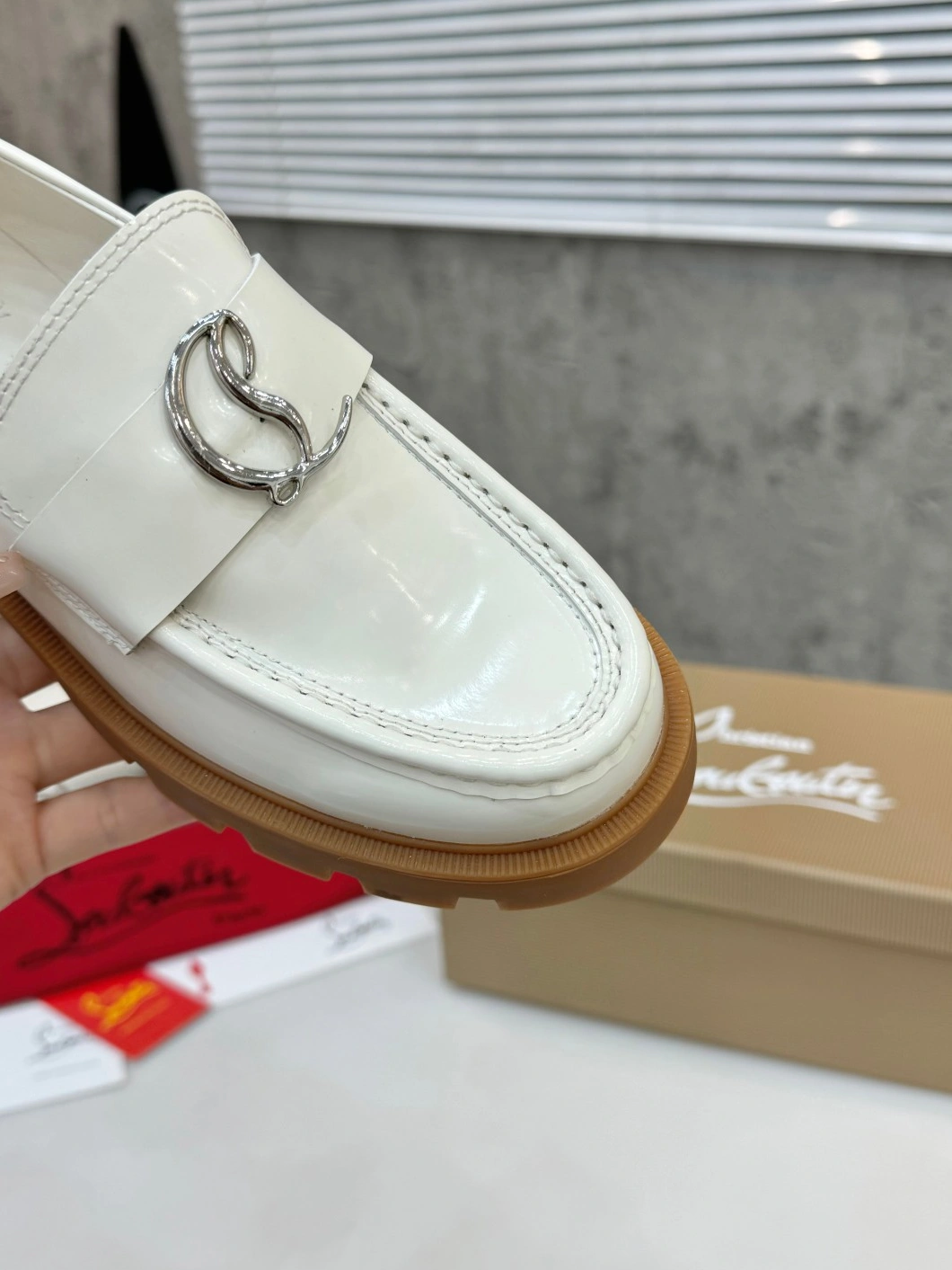 Bright 8459 Christian Louboutin Leather Shoes For Women
