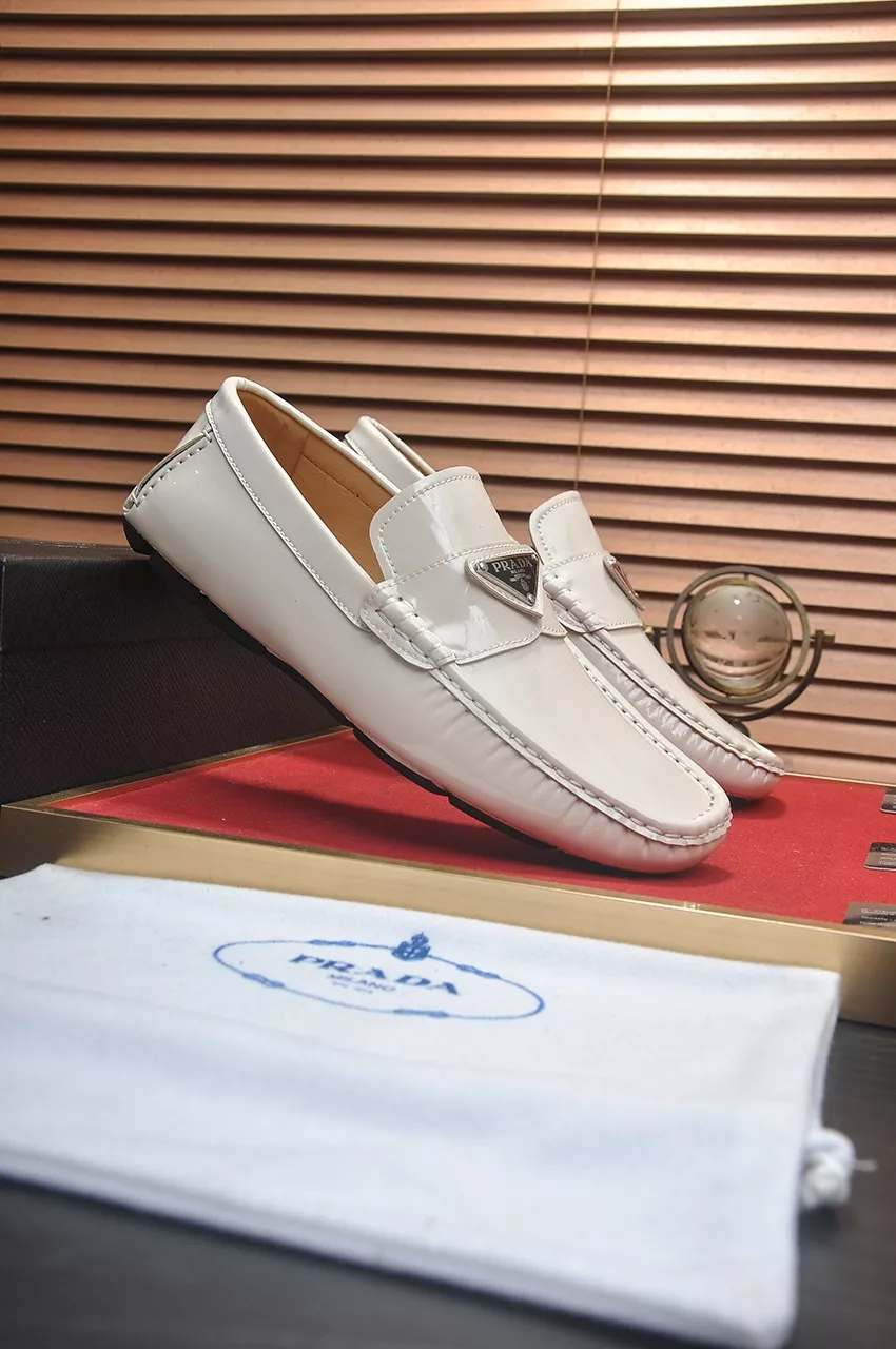 Bright 8805 Prada Leather Shoes For Men