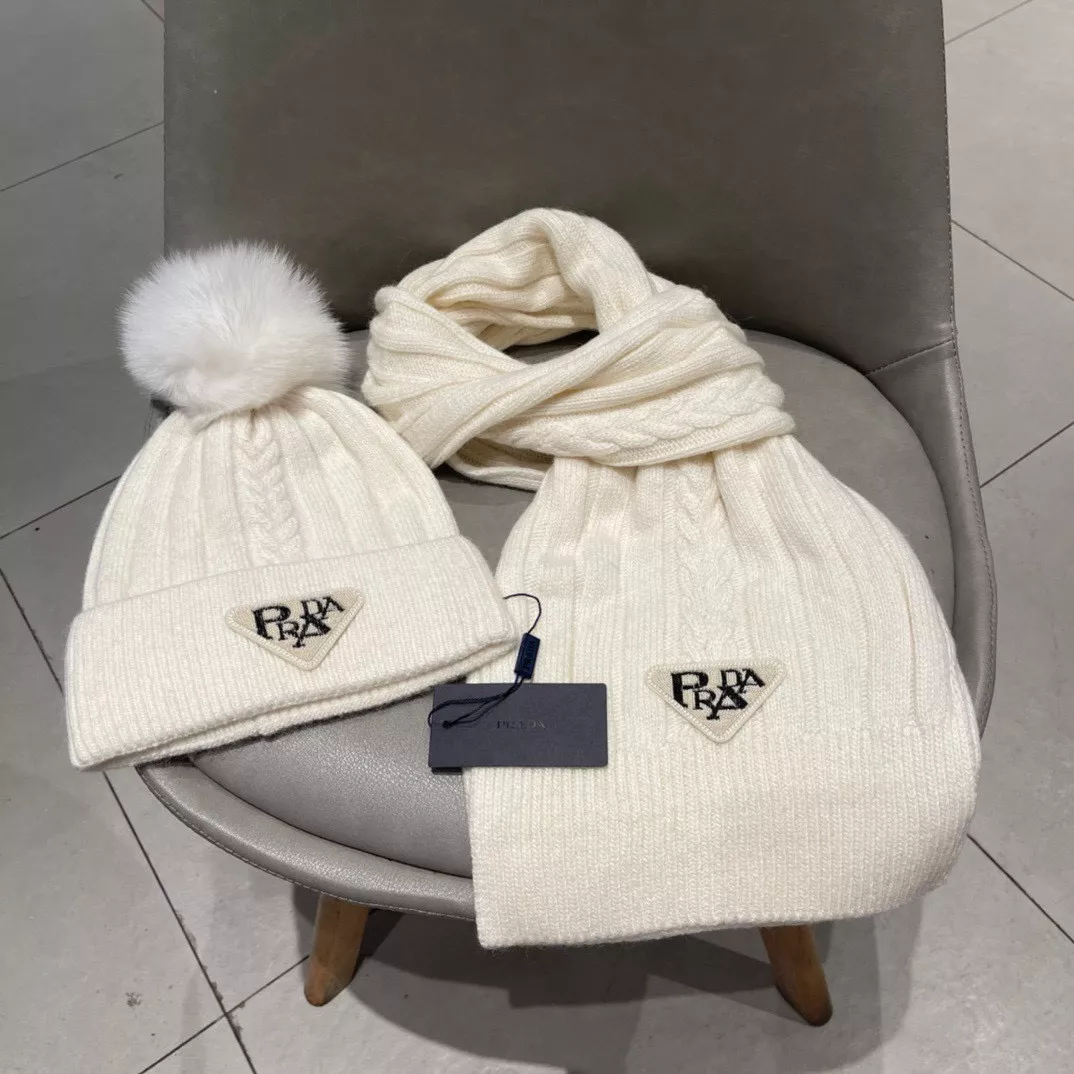 Bright 8976 Prada Hat and Scarf Set