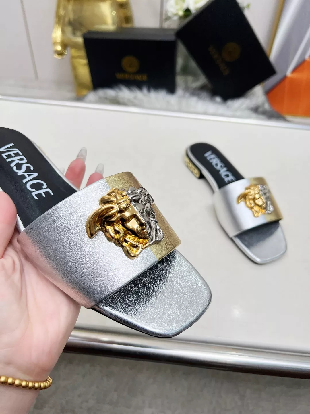 Bright 9836 Versace Slippers For Women