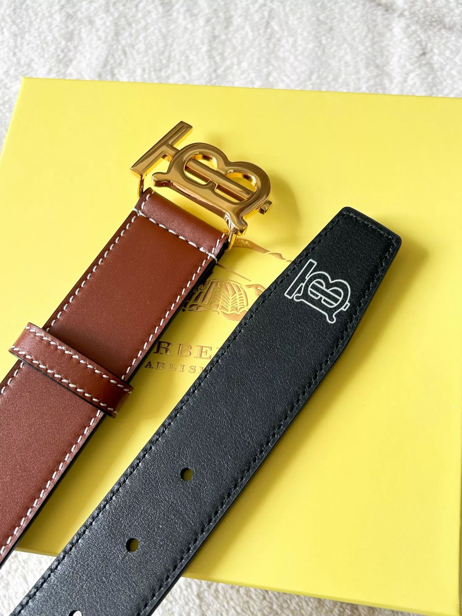 Burberry AAA Quality Belts In 3.5cm For Men Cozy 4068