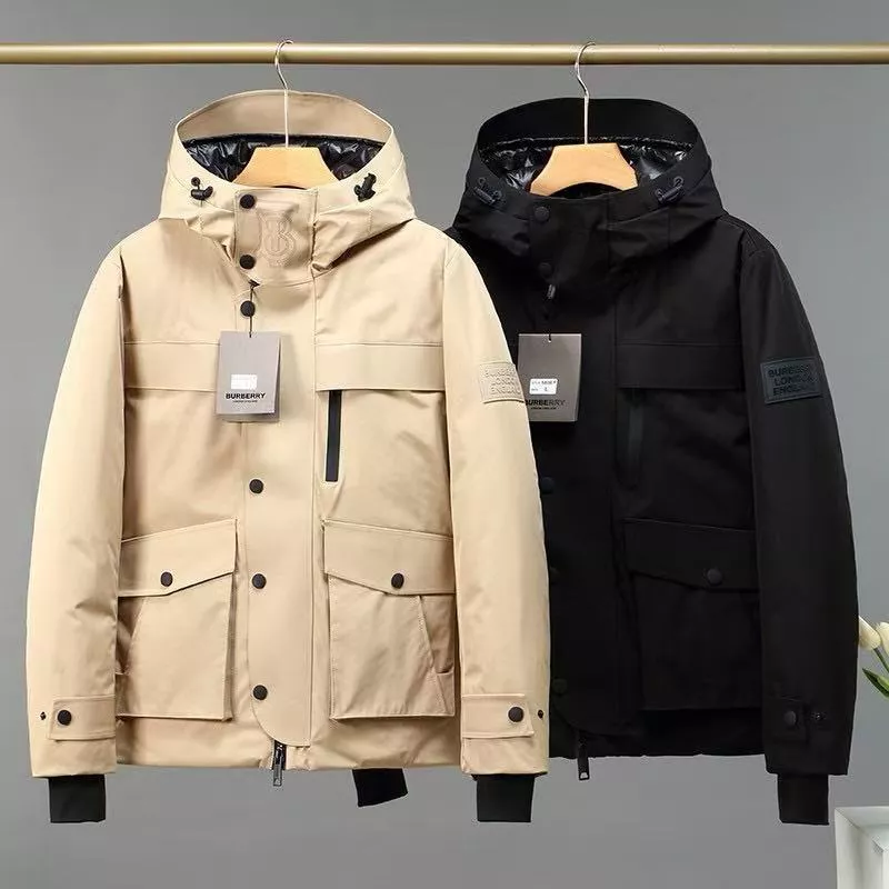 Burberry Down Feather Coat Long Sleeved For Men Bright 2303
