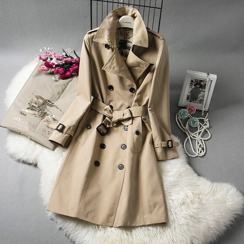 Burberry Trench Coat Long Sleeved For Women NewStyle 9727