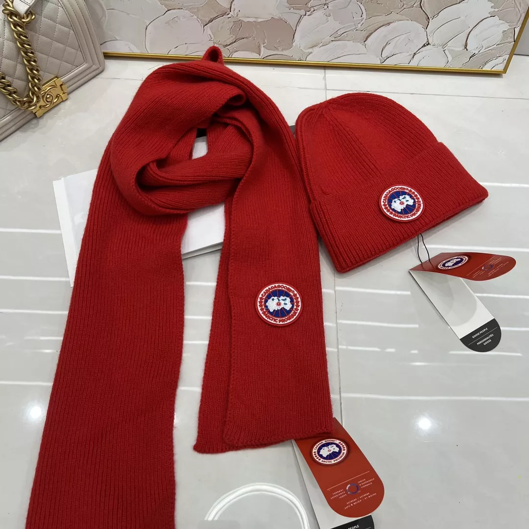 Canada Goose Hat and Scarf Set Trendy 2458