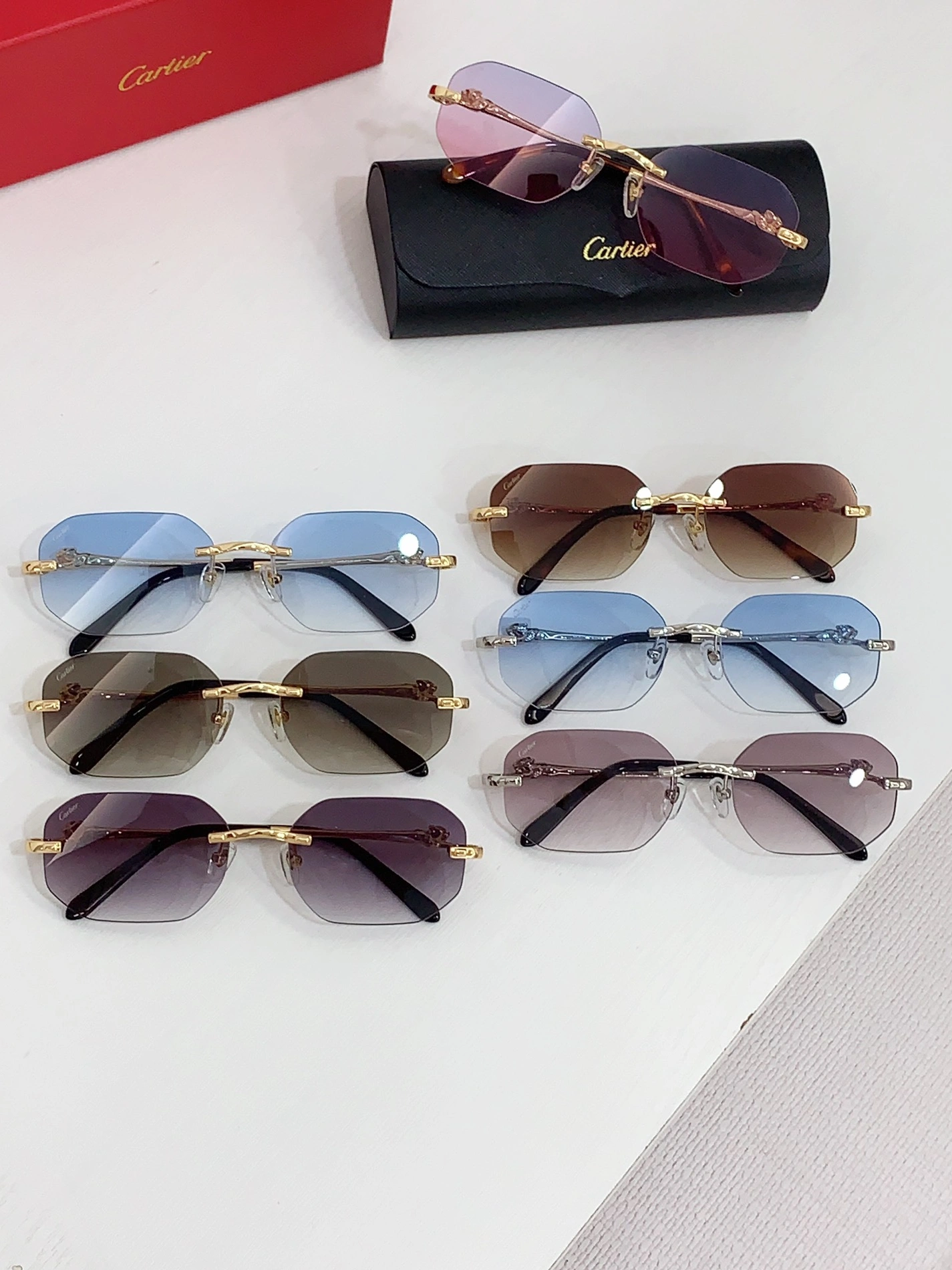 Cartier AAA Quality Sunglassess Stylish 9340