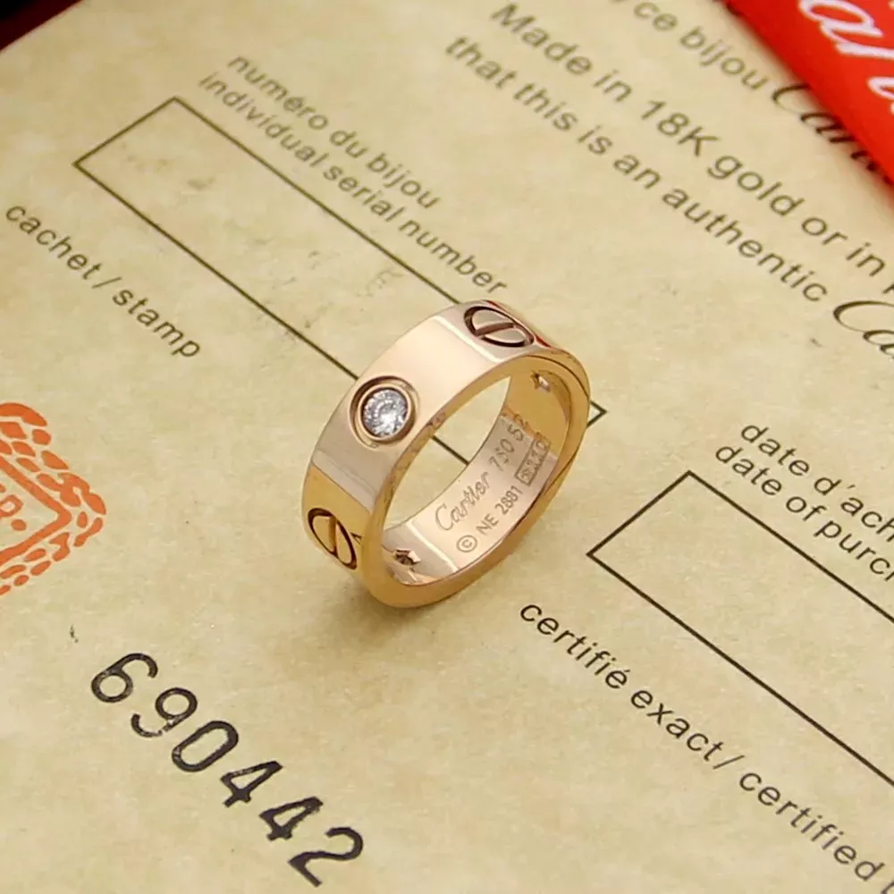 Cartier Rings In Rose Gold For Unisex Sleek 4308