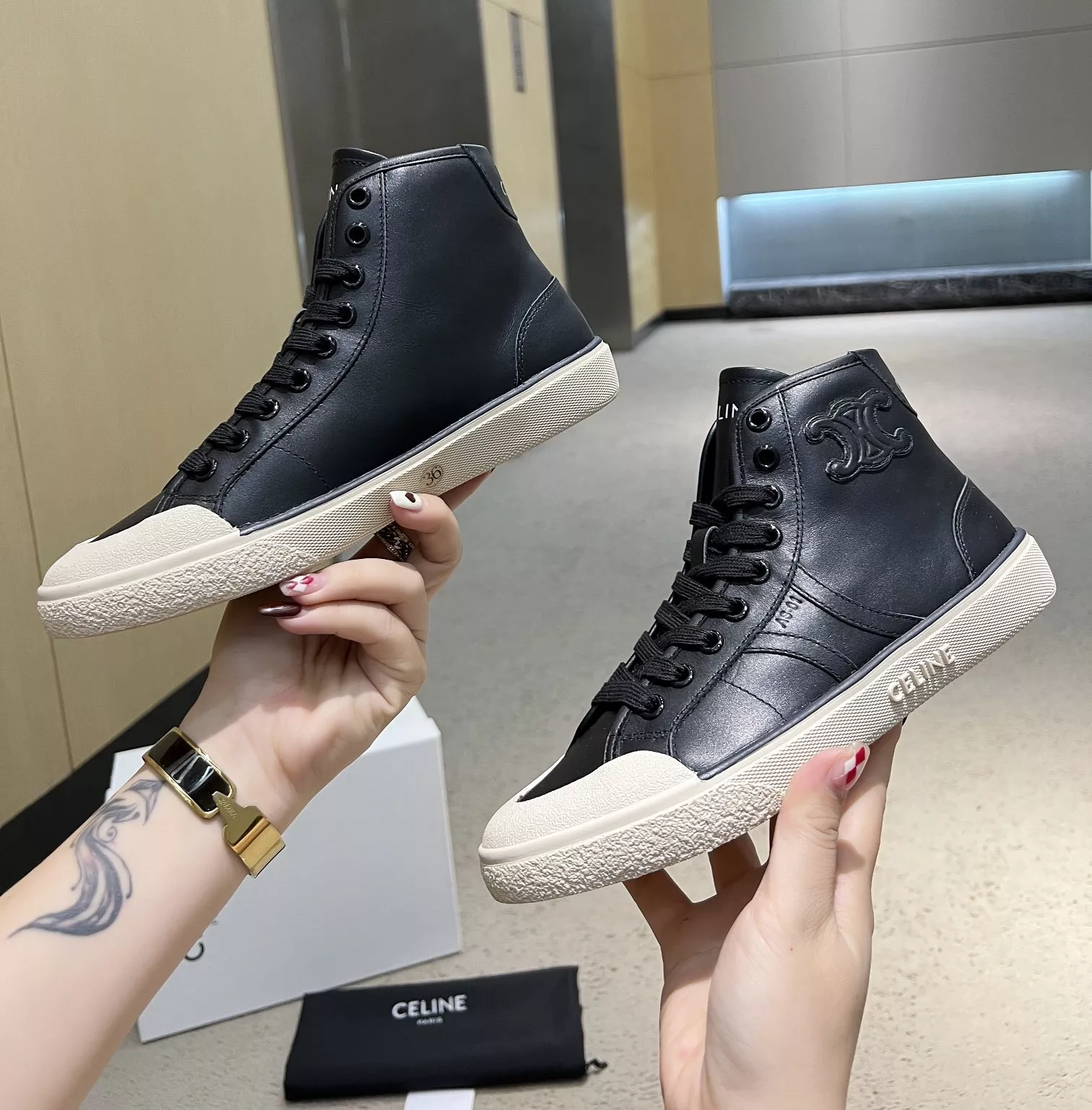 Celine High Top Shoes For Men Versatile 9828