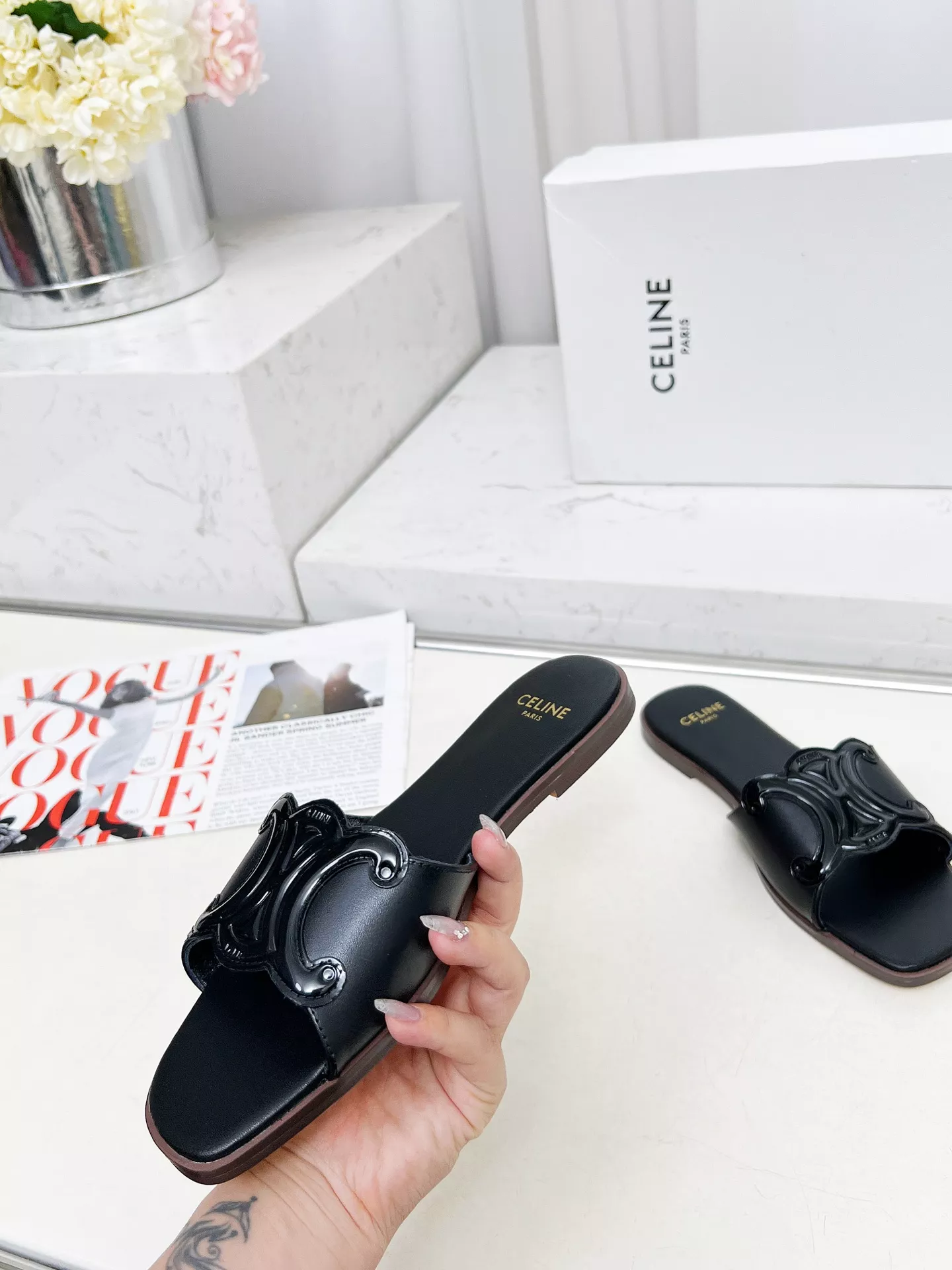 Celine Slippers For Women Durable 4230