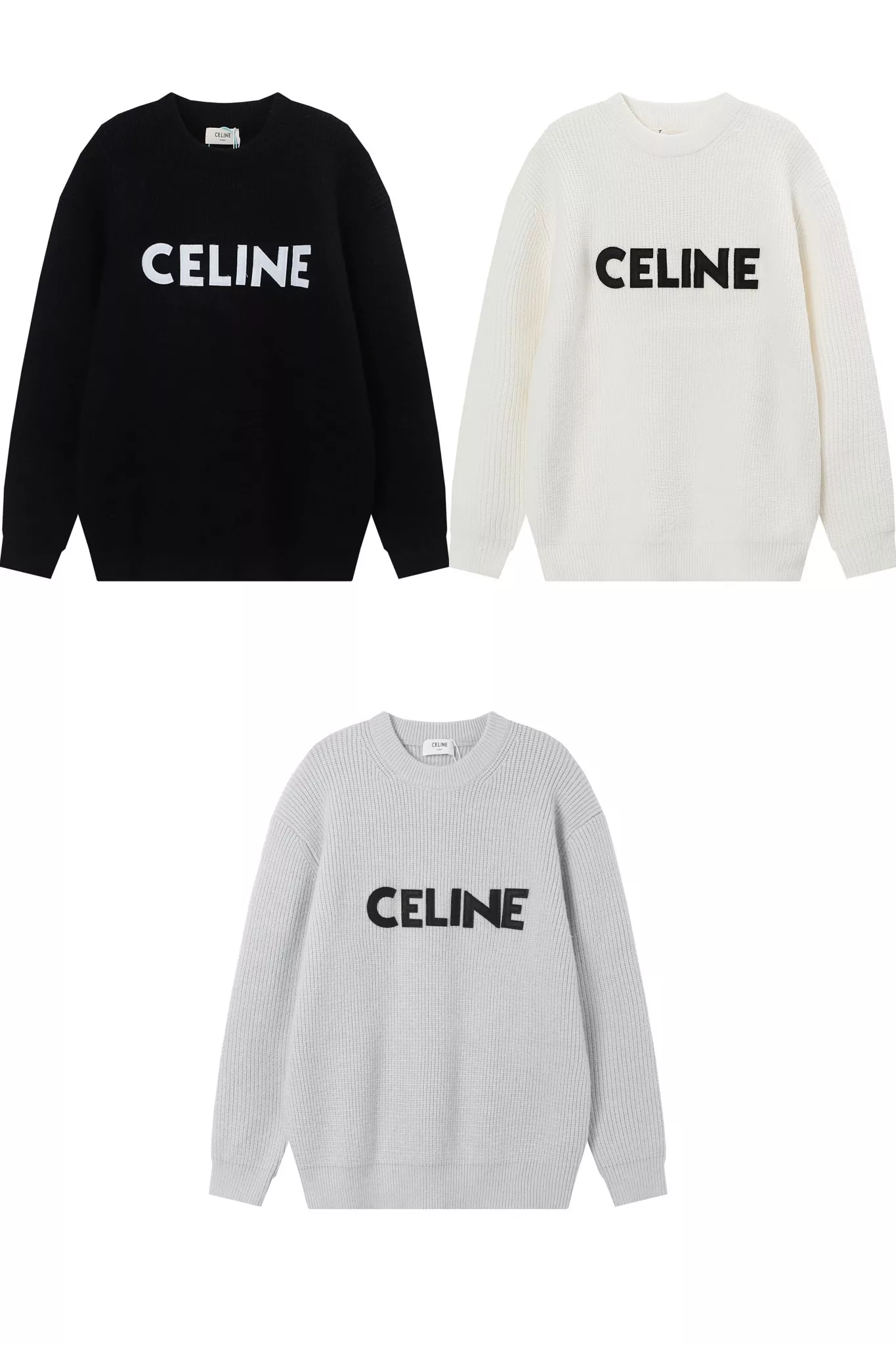 Celine Sweaters Long Sleeved For Unisex EyeCatching 8374