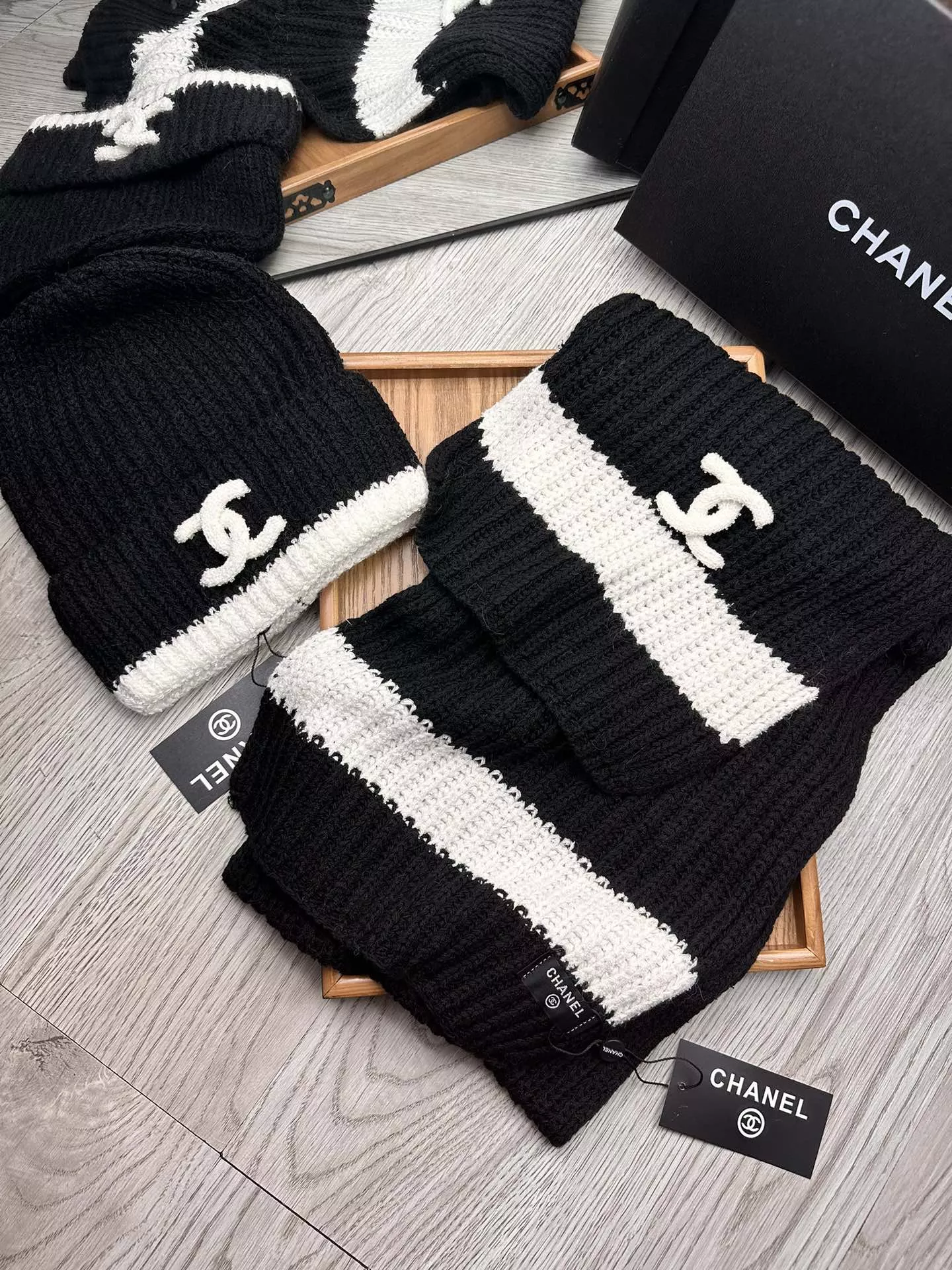 Chanel Hat and Scarf Set Affordable 2646