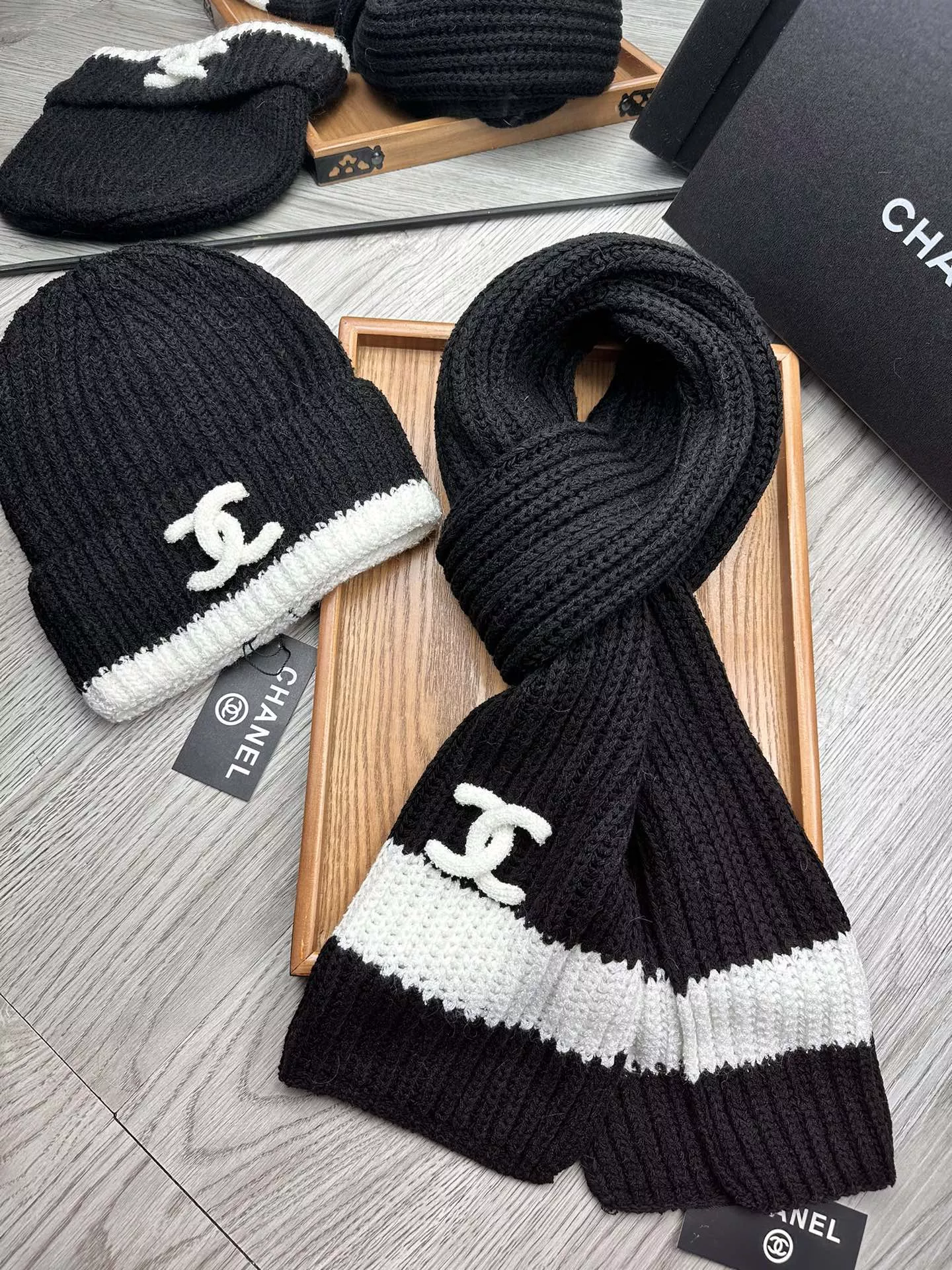 Chanel Hat and Scarf Set Affordable 2646