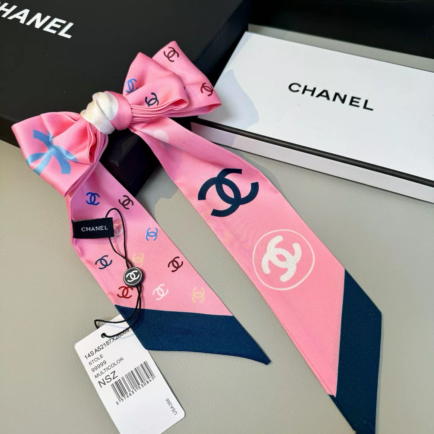 Chanel Silk Scarf Breathable 9468