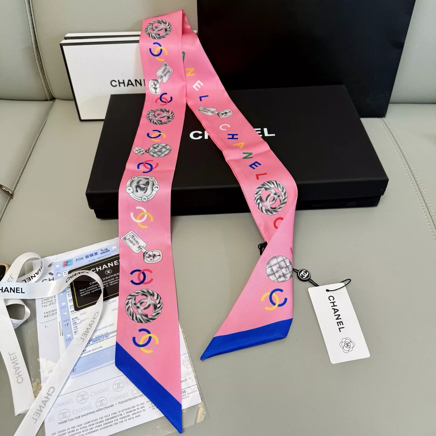 Chanel Silk Scarf Classic 9143