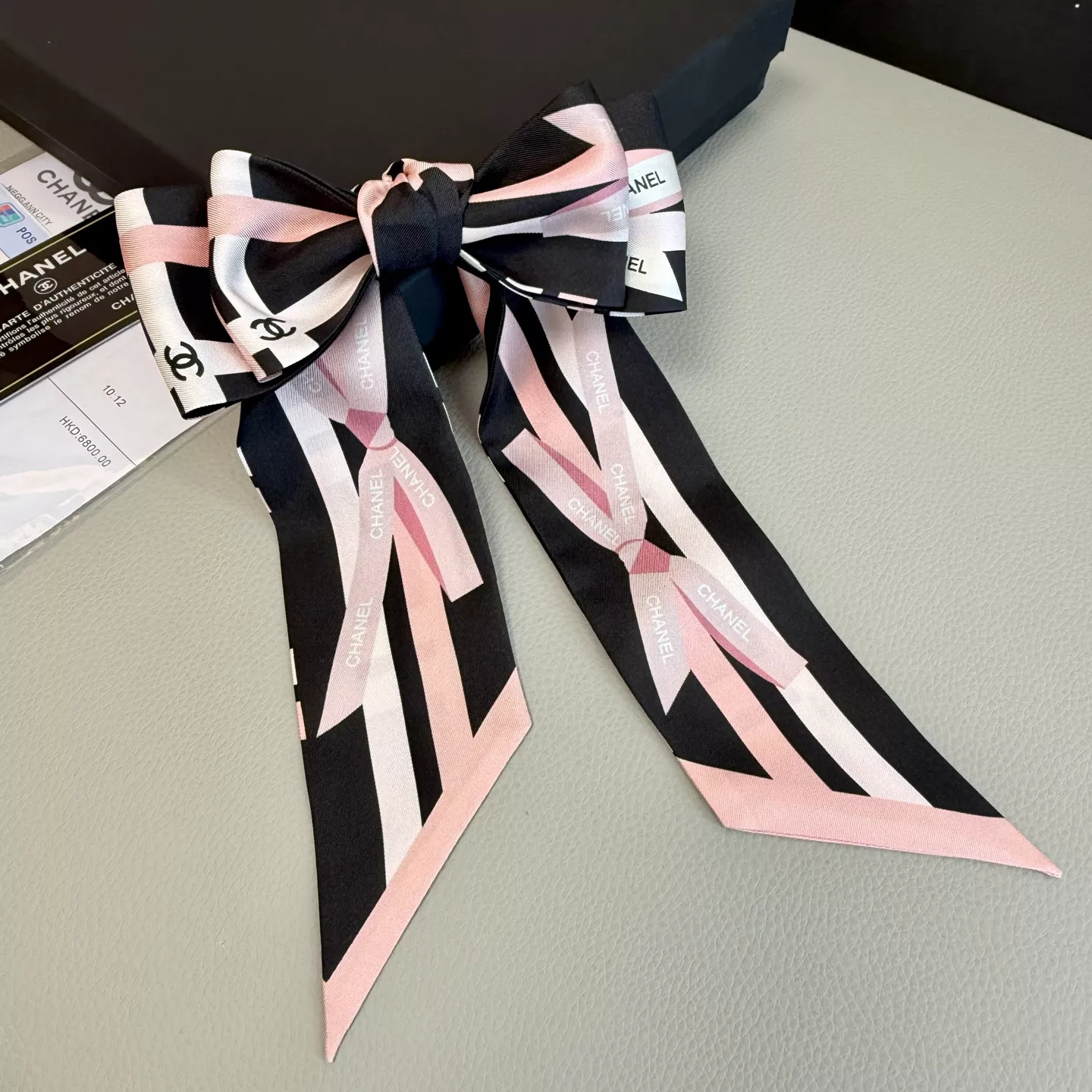 Chanel Silk Scarf Functional 4654