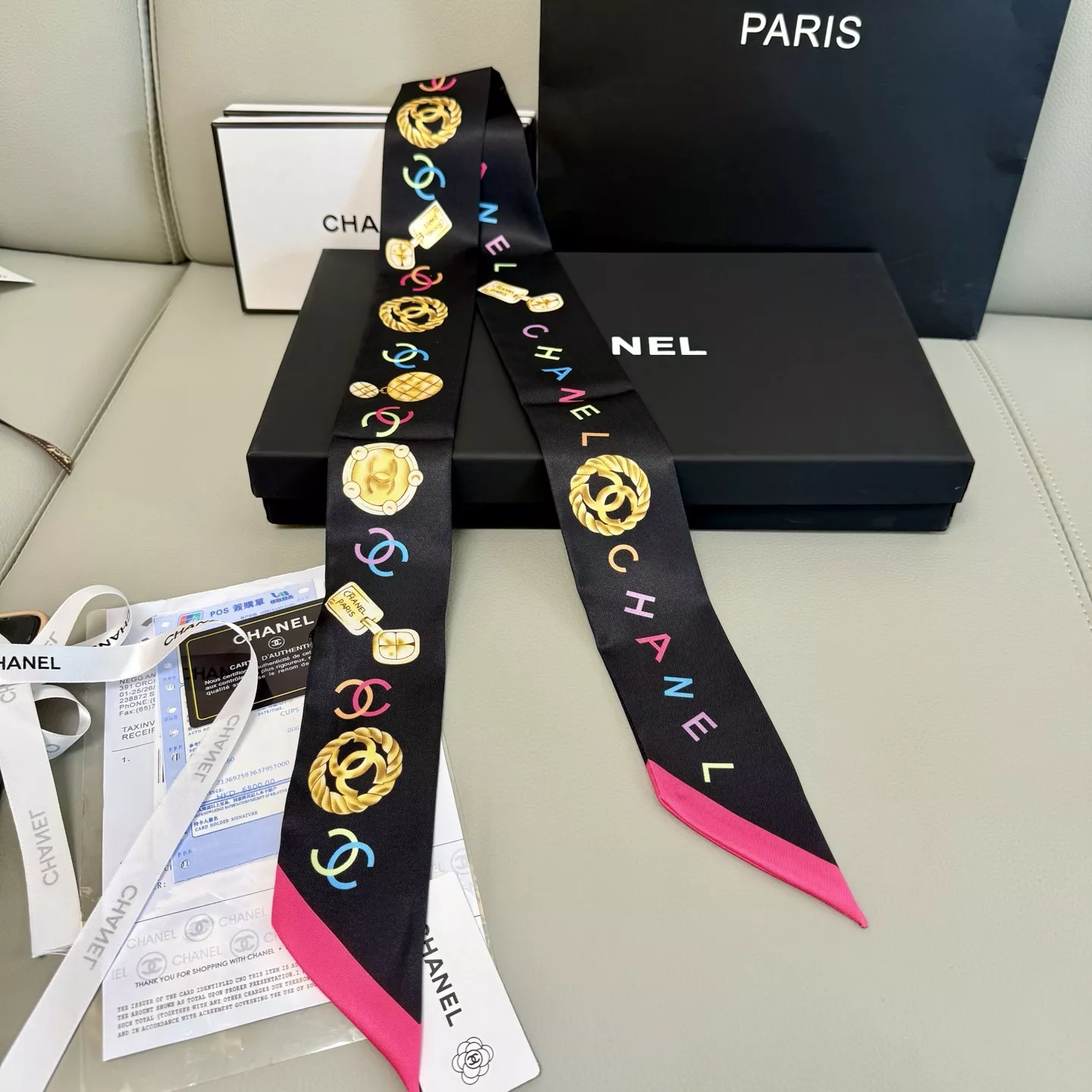 Chanel Silk Scarf Lightweight 2536