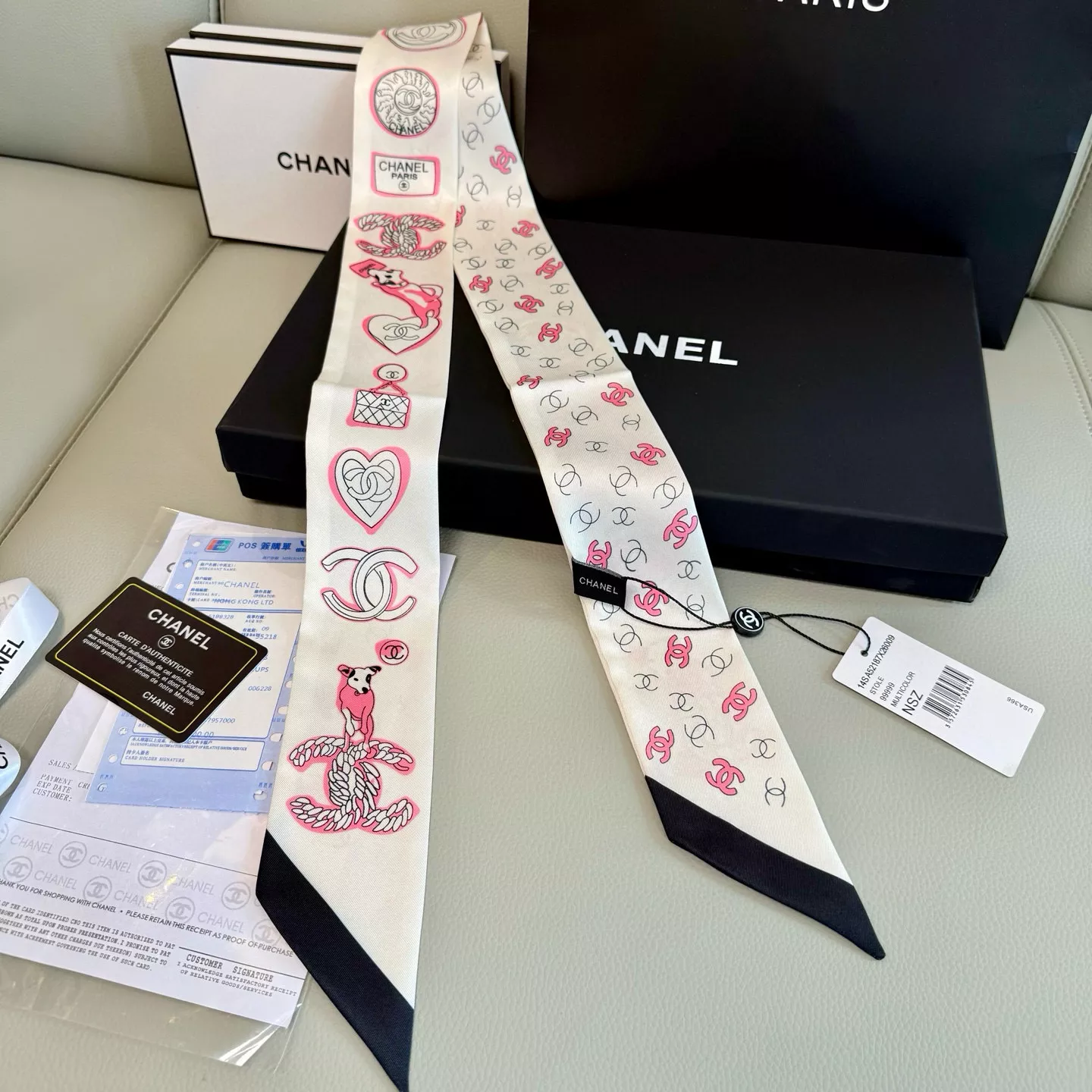 Chanel Silk Scarf Lightweight 8127