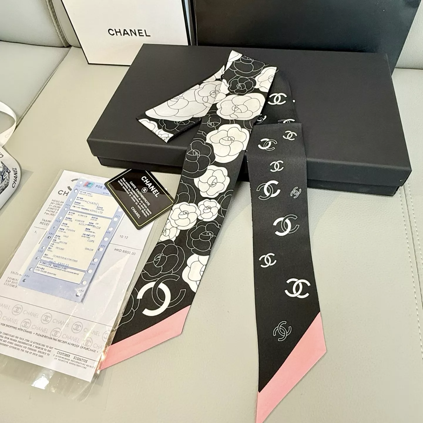 Chanel Silk Scarf Minimalist 6066