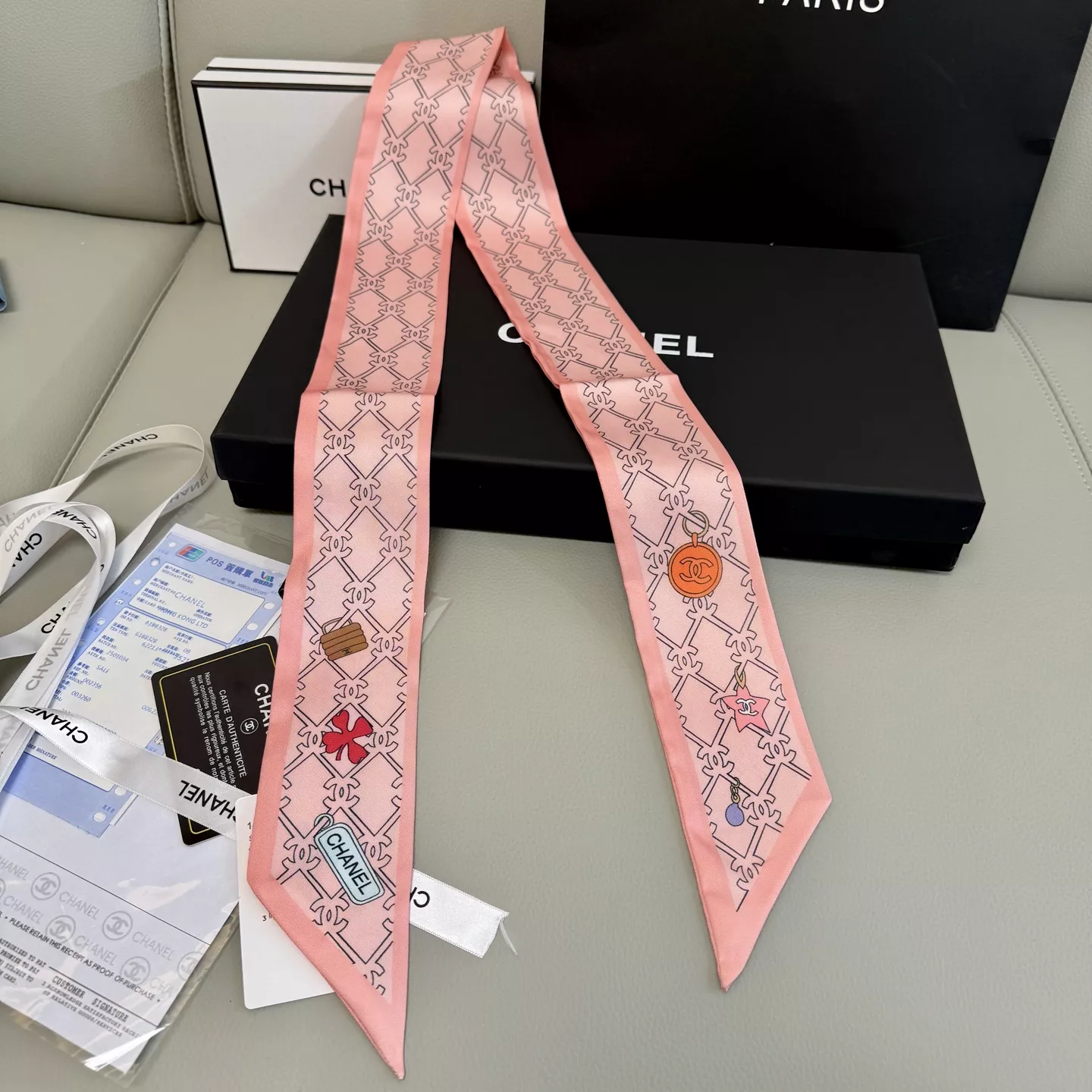 Chanel Silk Scarf Minimalist 6800