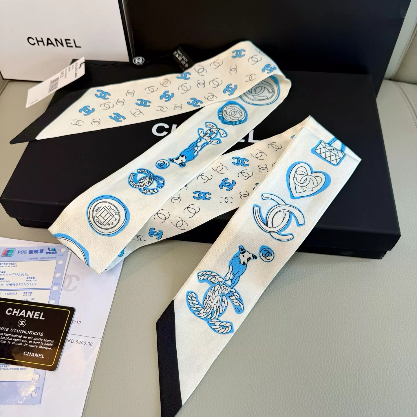 Chanel Silk Scarf Minimalist 8594
