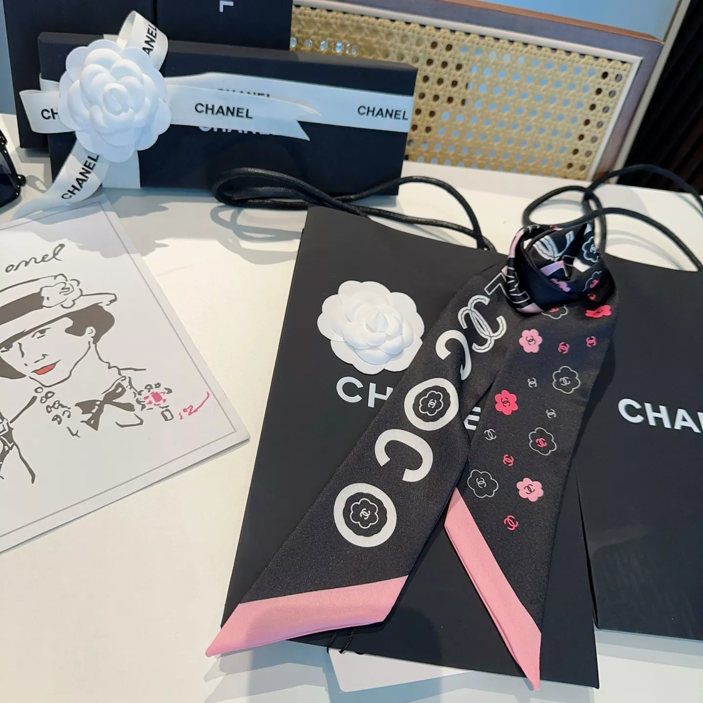Chanel Silk Scarf Popular 9711