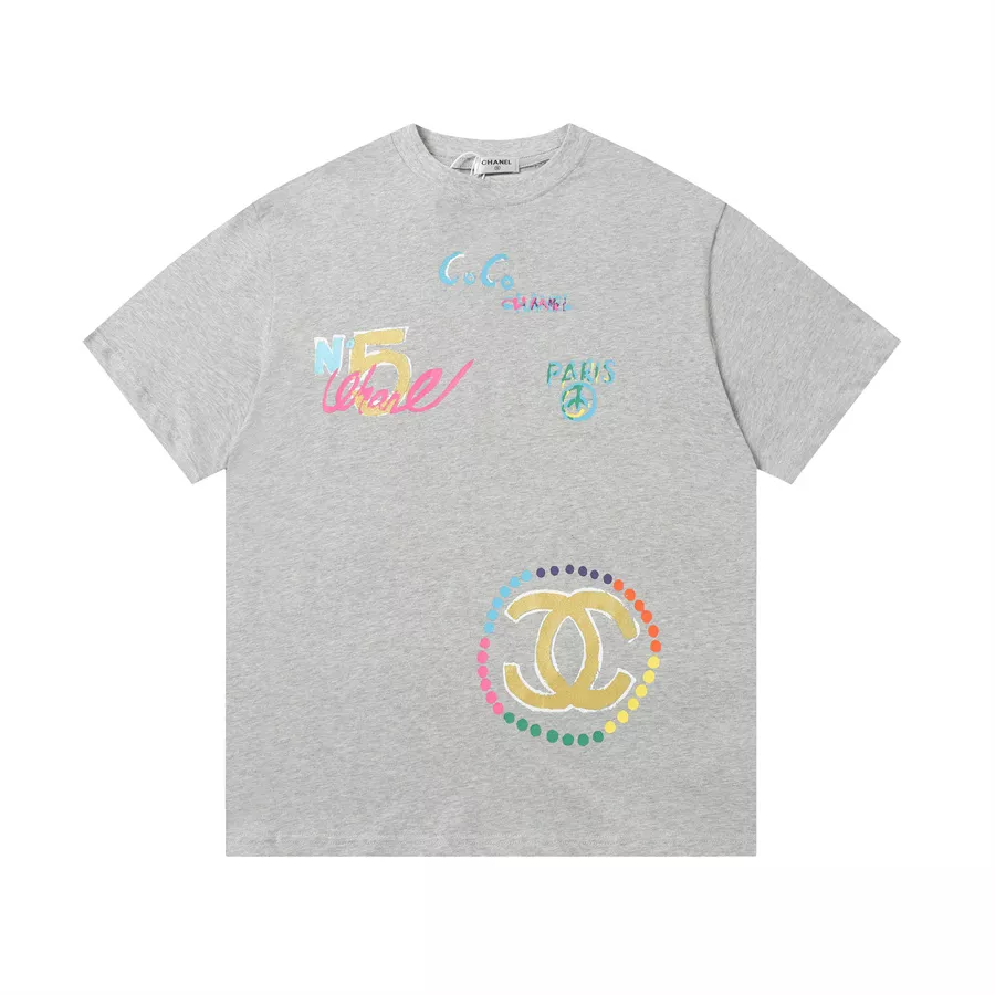 Chanel T-Shirts Short Sleeved For Unisex Unique 7049
