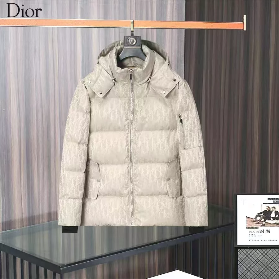 Christian Dior Down Feather Coat Long Sleeved For Men Minimalist 8406