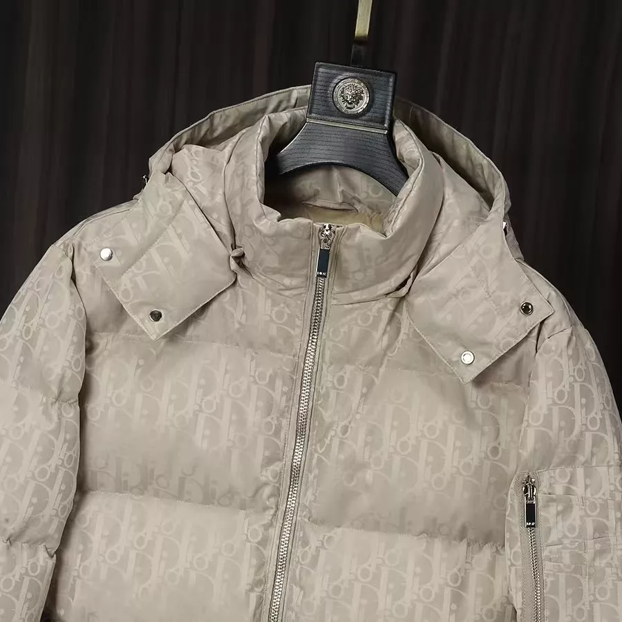 Christian Dior Down Feather Coat Long Sleeved For Men Minimalist 8406