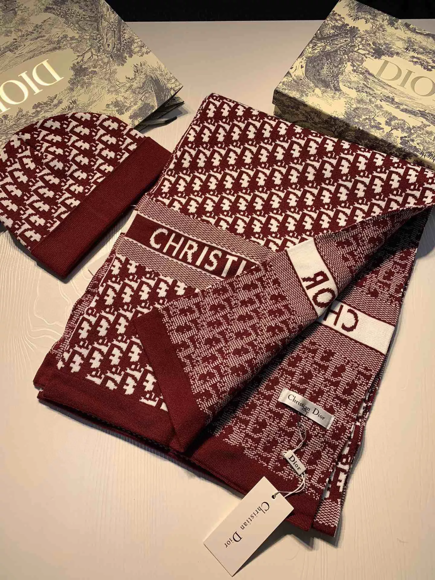Christian Dior Hat and Scarf Set TopPick 8946
