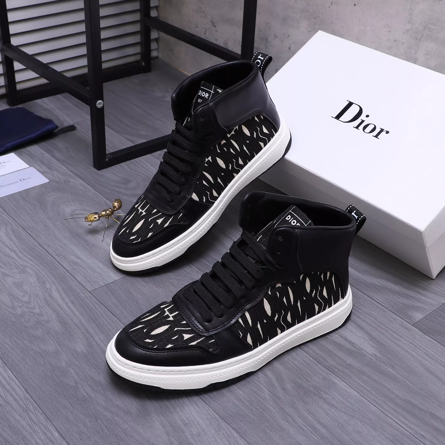 Christian Dior High Top Shoes For Men Bright 6283