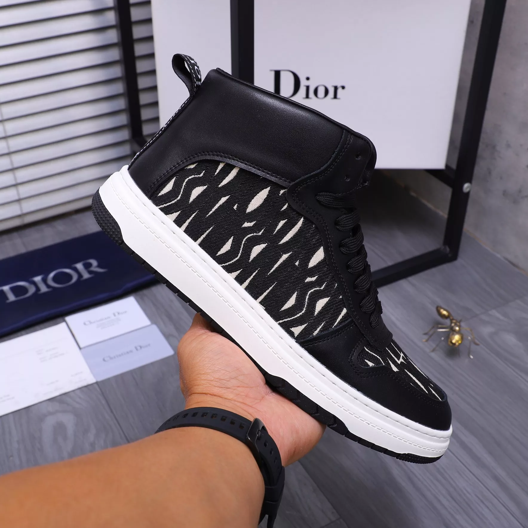 Christian Dior High Top Shoes For Men Bright 6283