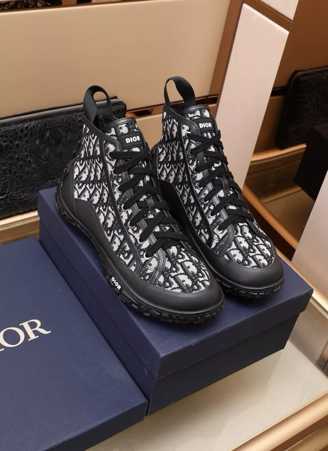 Christian Dior High Top Shoes For Men Refined 5820