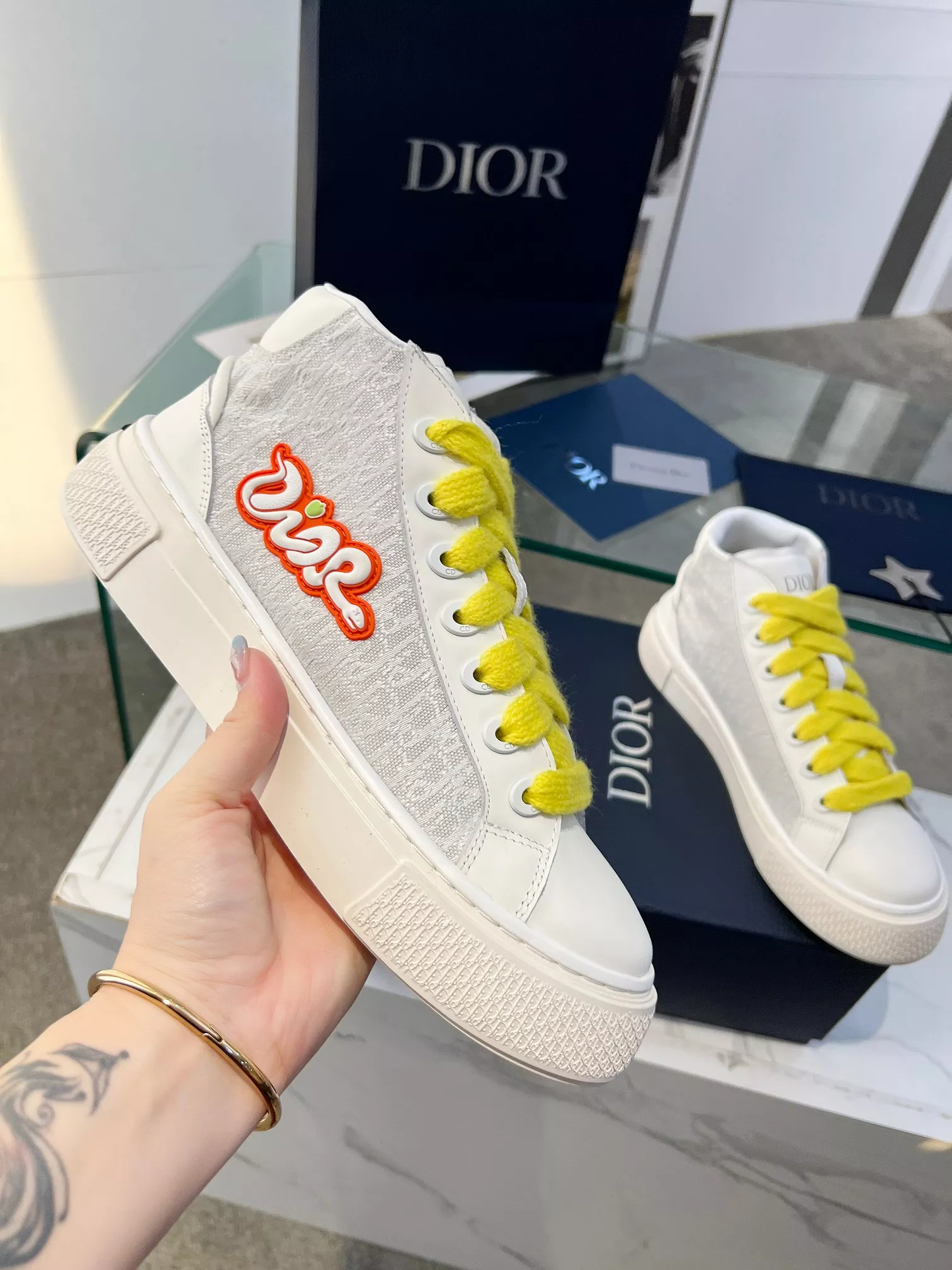 Christian Dior High Top Shoes For Women Bold 8649