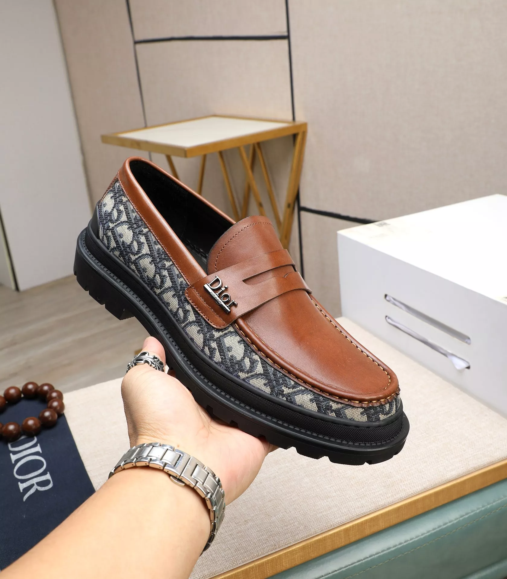 Christian Dior Leather Shoes For Men Functional 9292