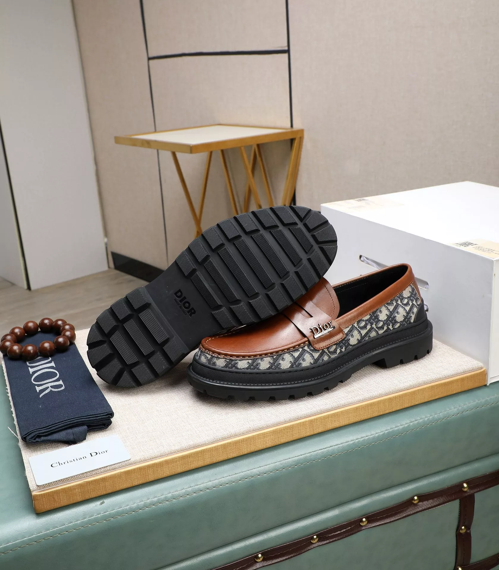 Christian Dior Leather Shoes For Men Functional 9292