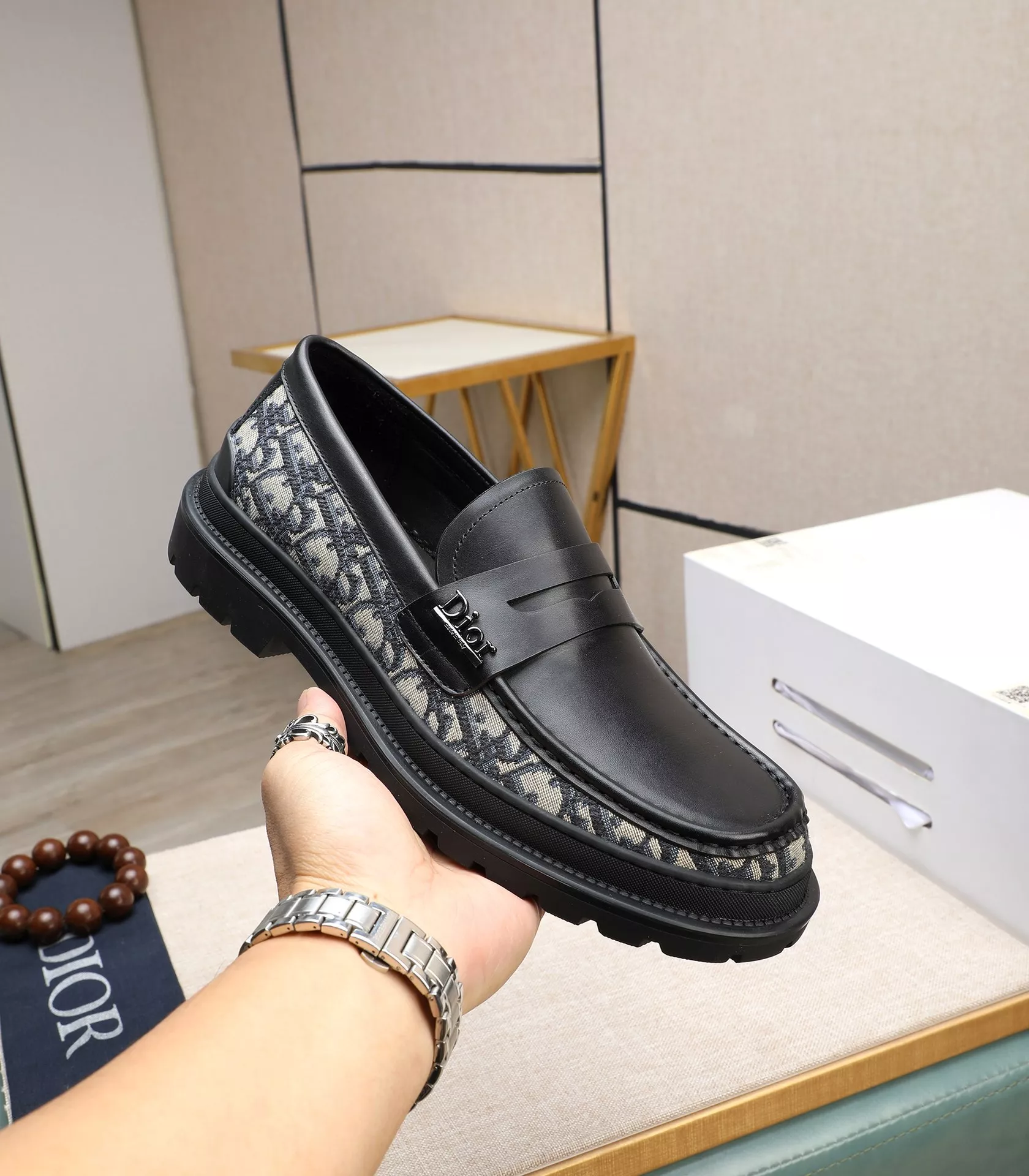 Christian Dior Leather Shoes For Men Versatile 8800