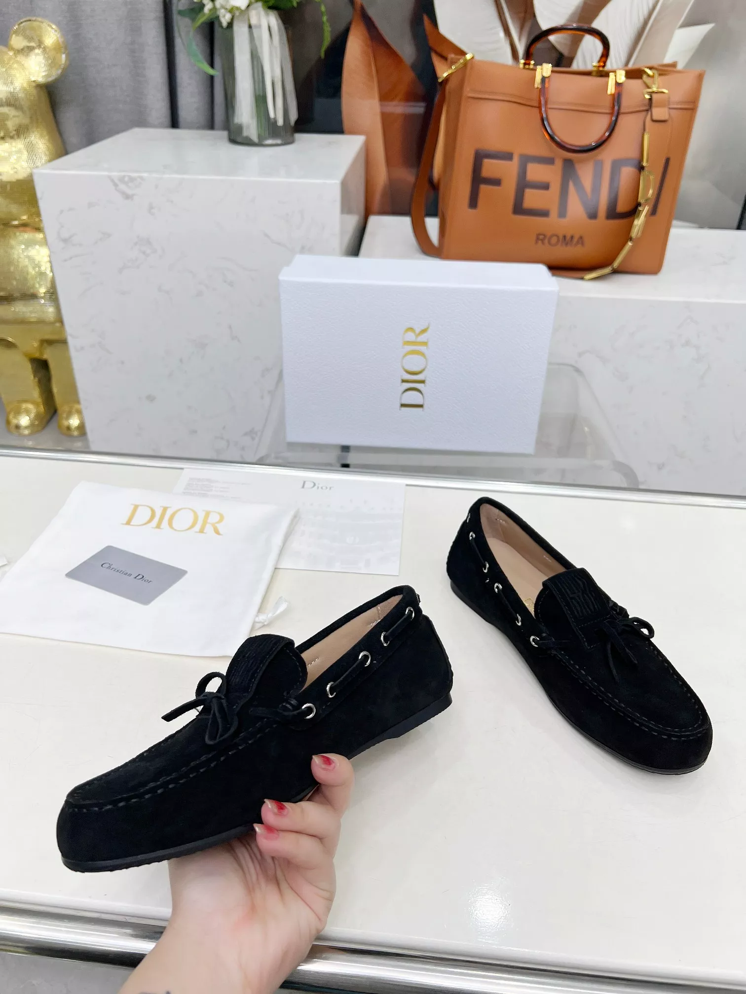Christian Dior Leather Shoes For Women Practical 4752