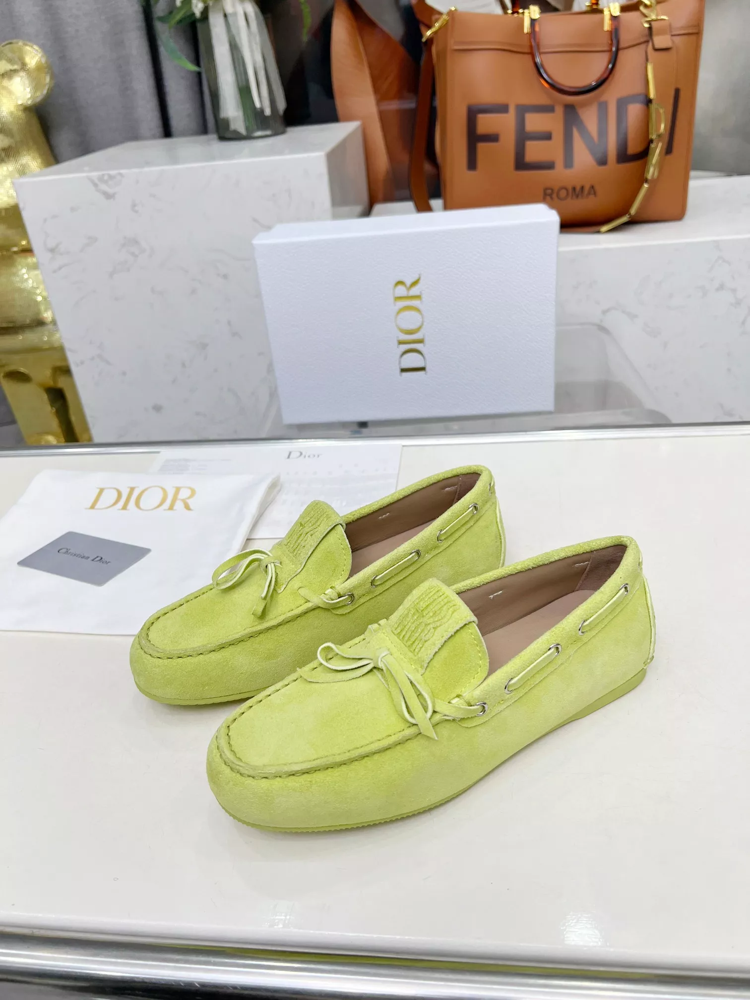 Christian Dior Leather Shoes For Women Vibrant 7879