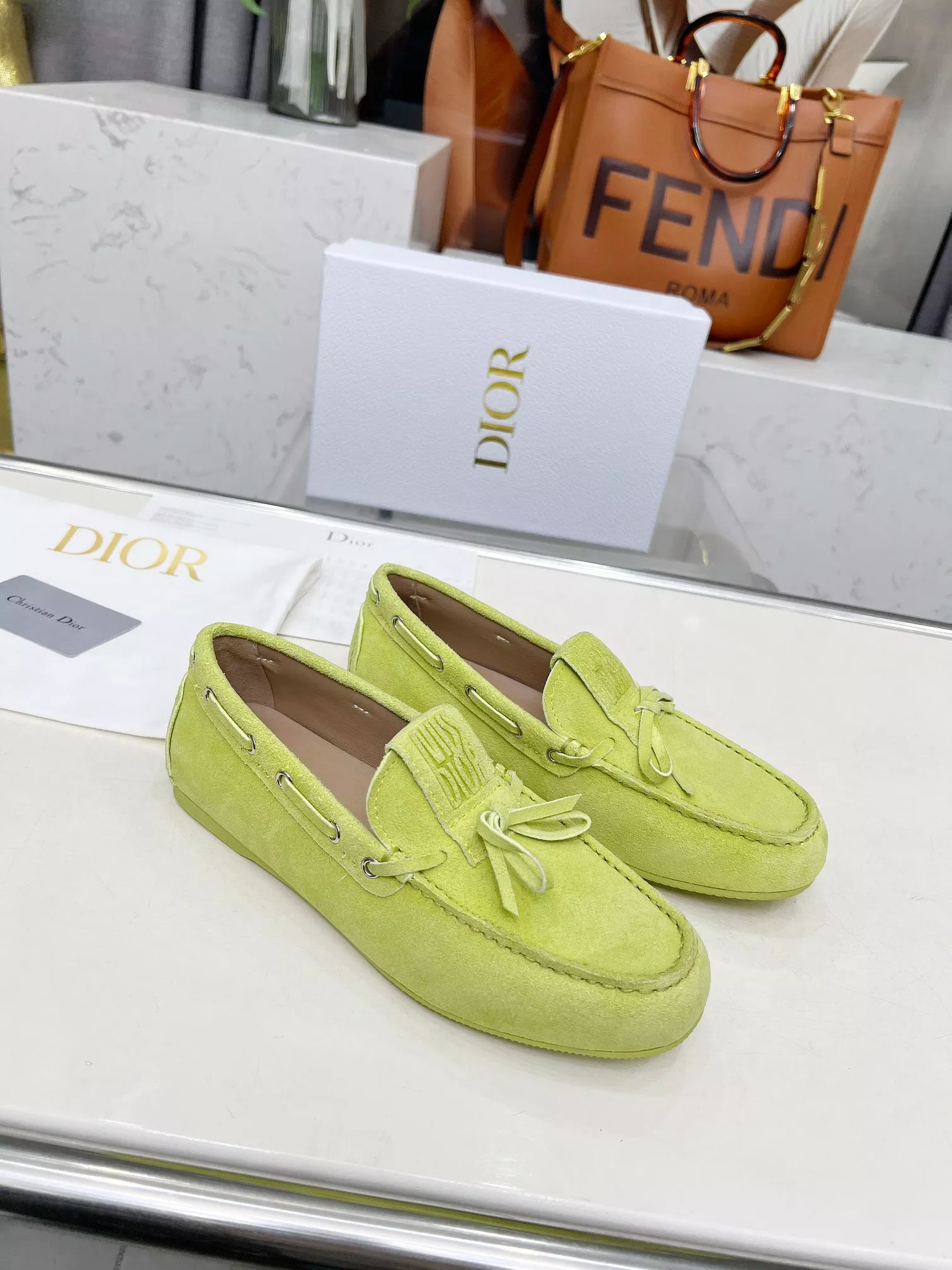 Christian Dior Leather Shoes For Women Vibrant 7879