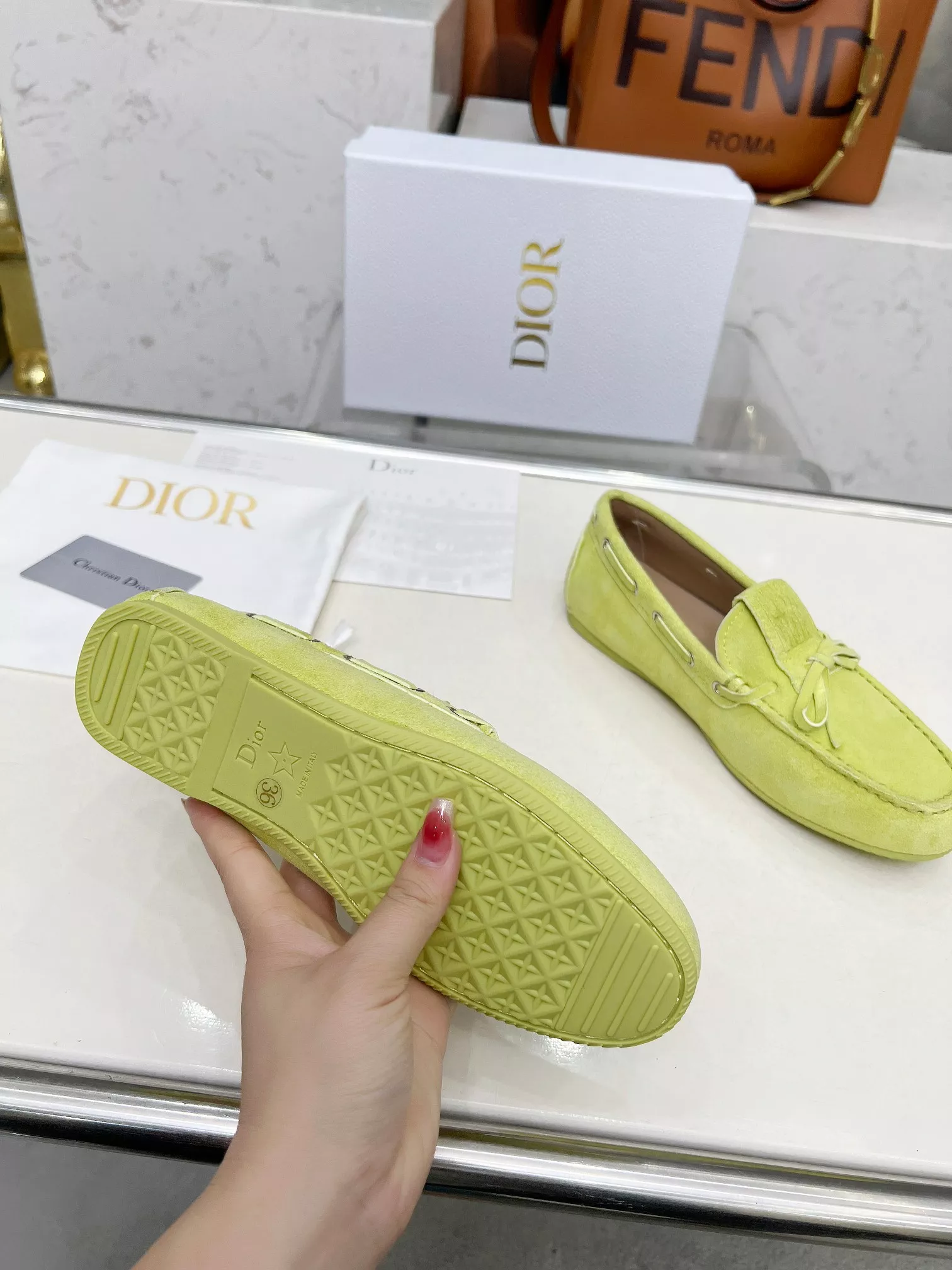Christian Dior Leather Shoes For Women Vibrant 7879
