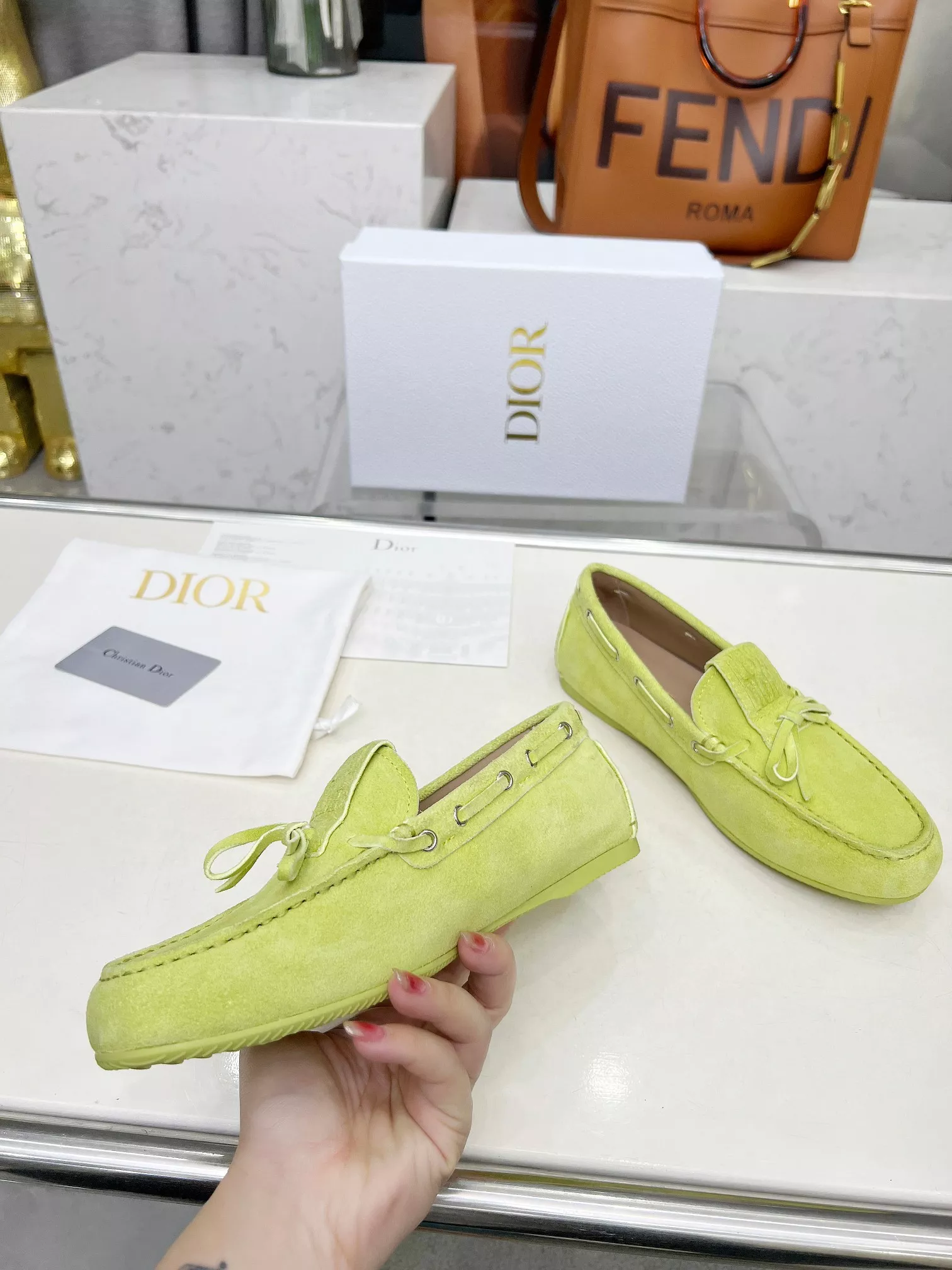 Christian Dior Leather Shoes For Women Vibrant 7879