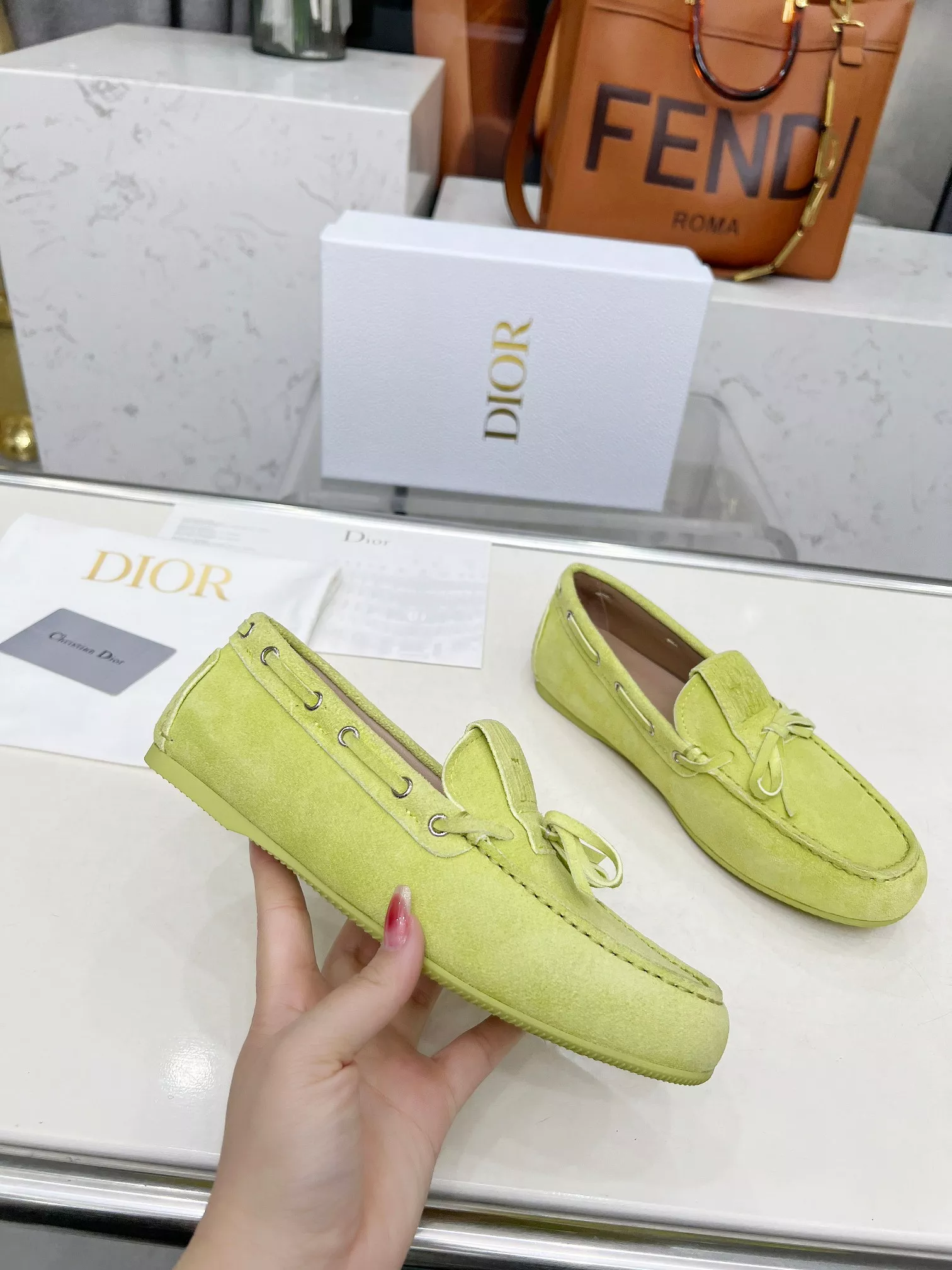 Christian Dior Leather Shoes For Women Vibrant 7879