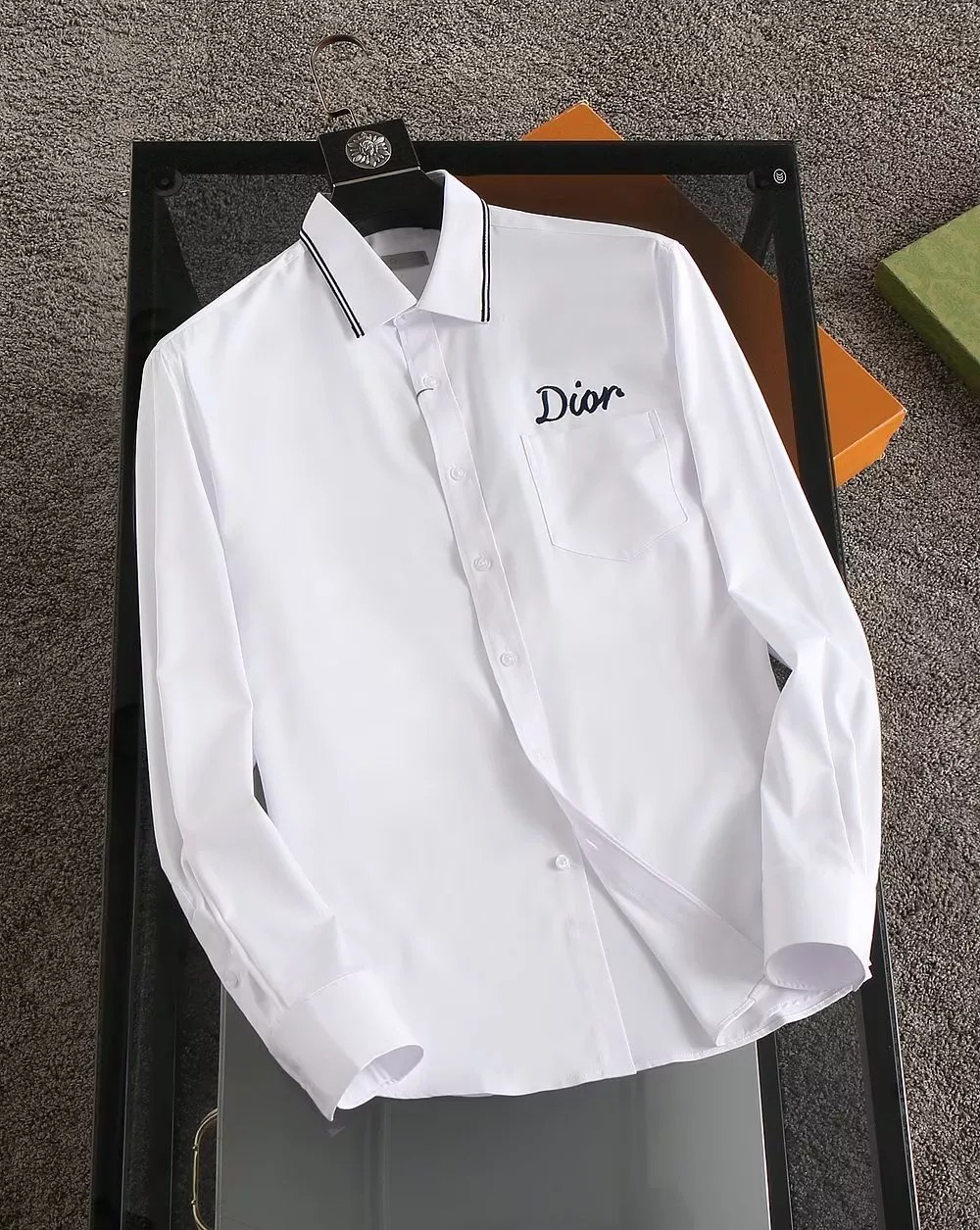 Christian Dior Shirts Long Sleeved For Men EasyMatch 8033
