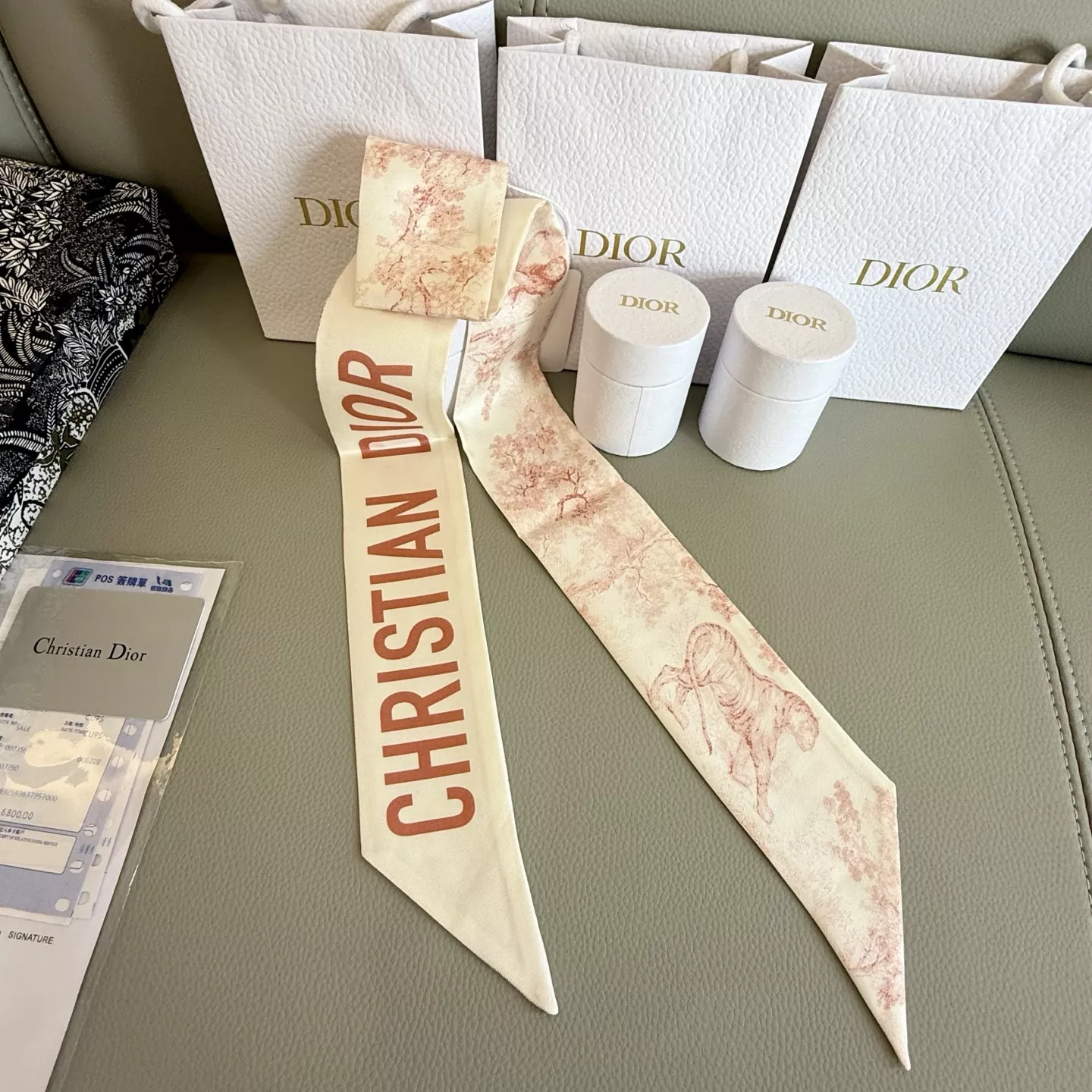 Christian Dior Silk Scarf Elegant 6291