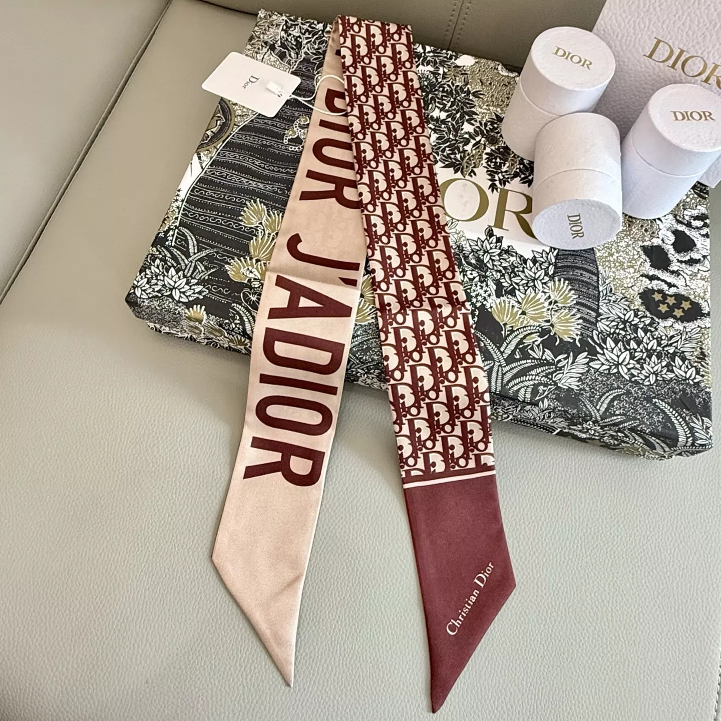 Christian Dior Silk Scarf Lightweight 2736
