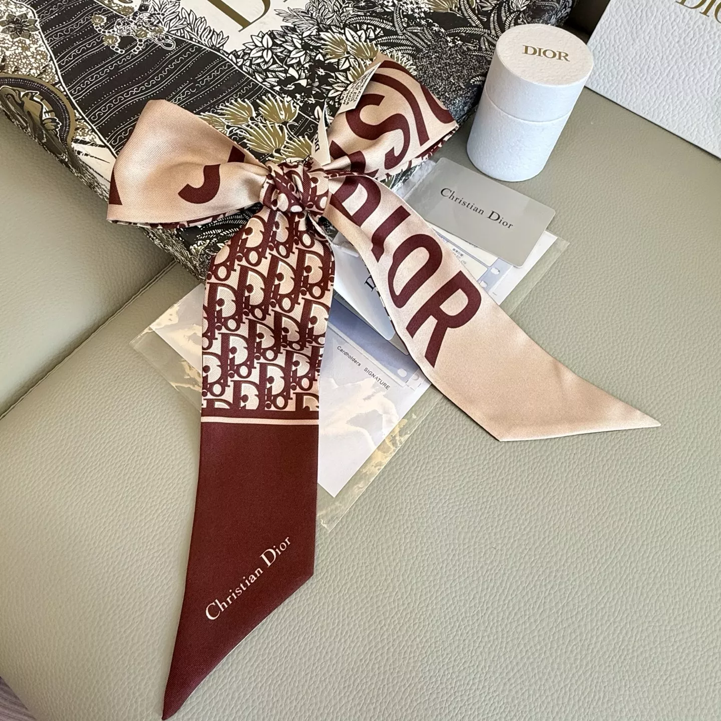 Christian Dior Silk Scarf Lightweight 2736