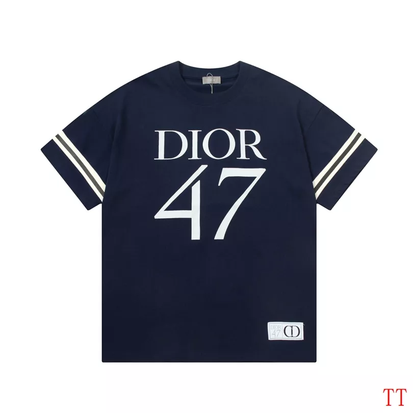 Christian Dior T-Shirts Short Sleeved For Unisex Flexible 3871