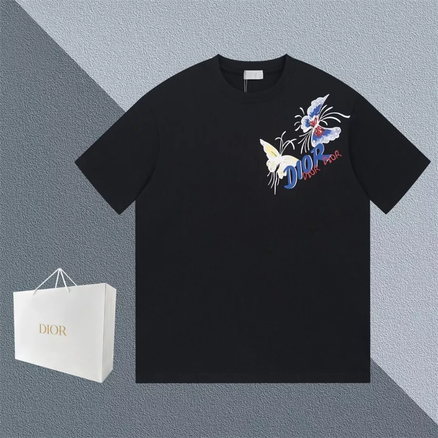 Christian Dior T-Shirts Short Sleeved For Unisex Sleek 2655
